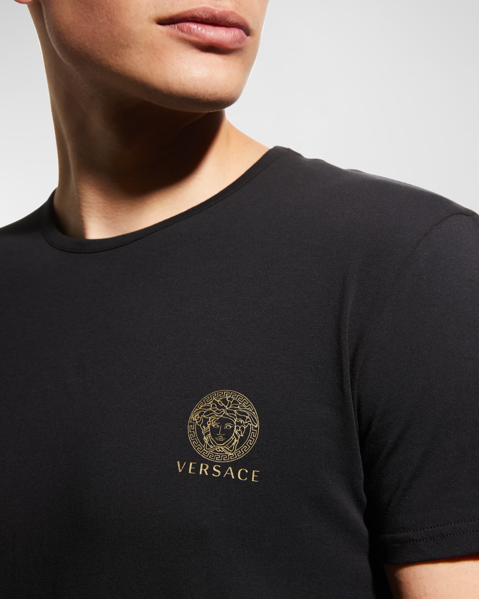 Versace Men's Medusa Logo Crewneck T-Shirt | Neiman Marcus