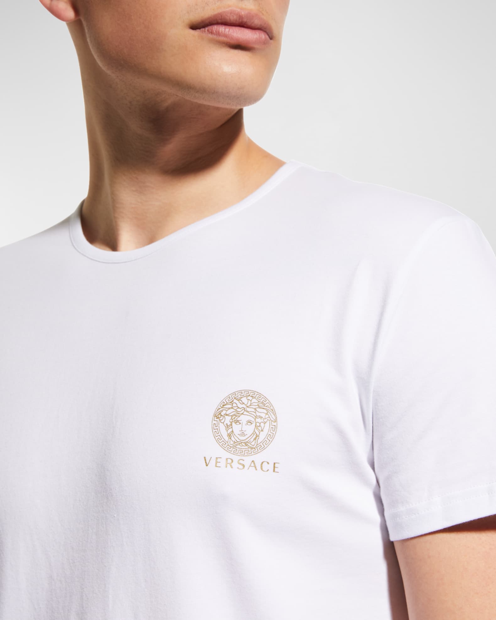 Versace Men's Medusa Logo Crewneck T-Shirt | Neiman Marcus Versace Men's Medusa Logo Crewneck T-Shirt | Neiman Marcus