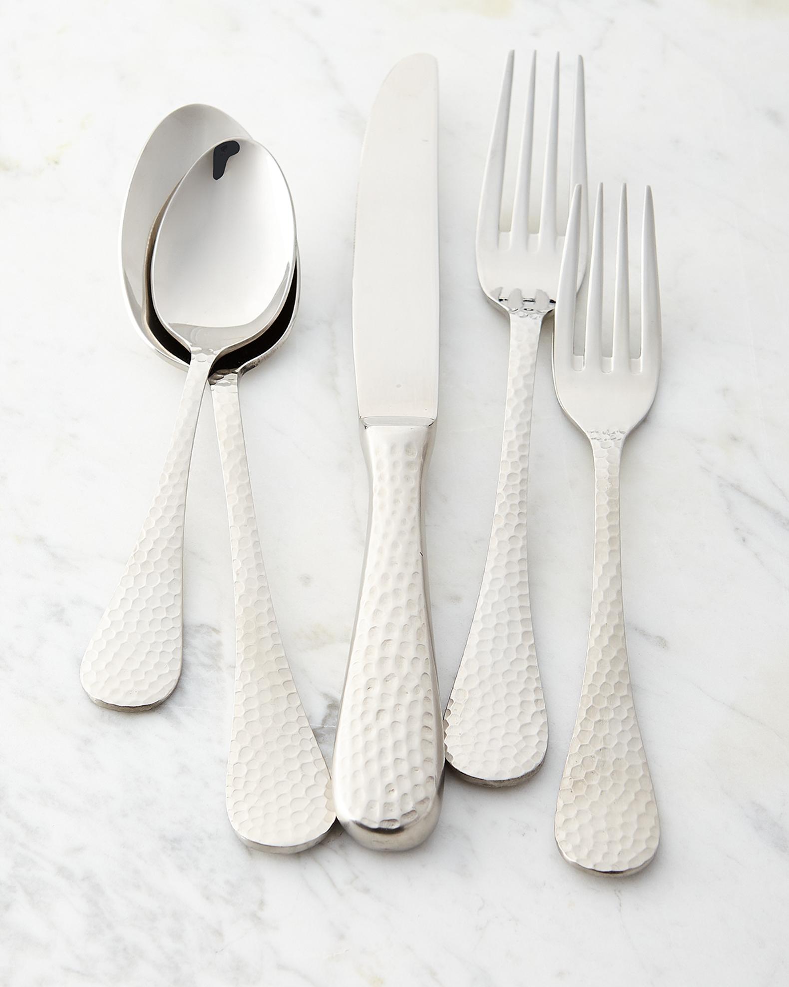 Wallace Silversmiths 65-Piece Euro Hammered Flatware Service