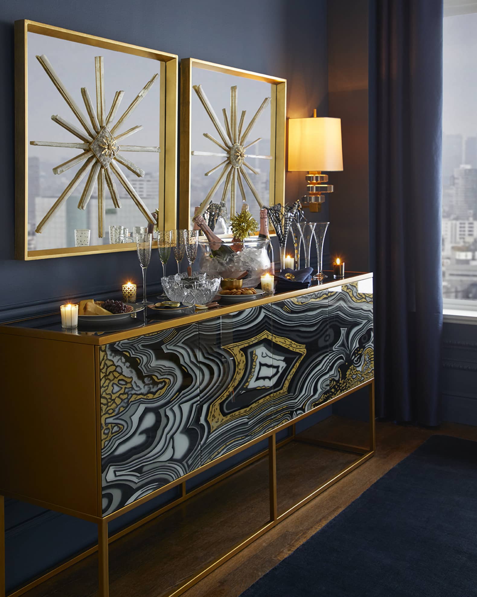 John-Richard Collection Nicola Painted-Agate Console | Neiman Marcus