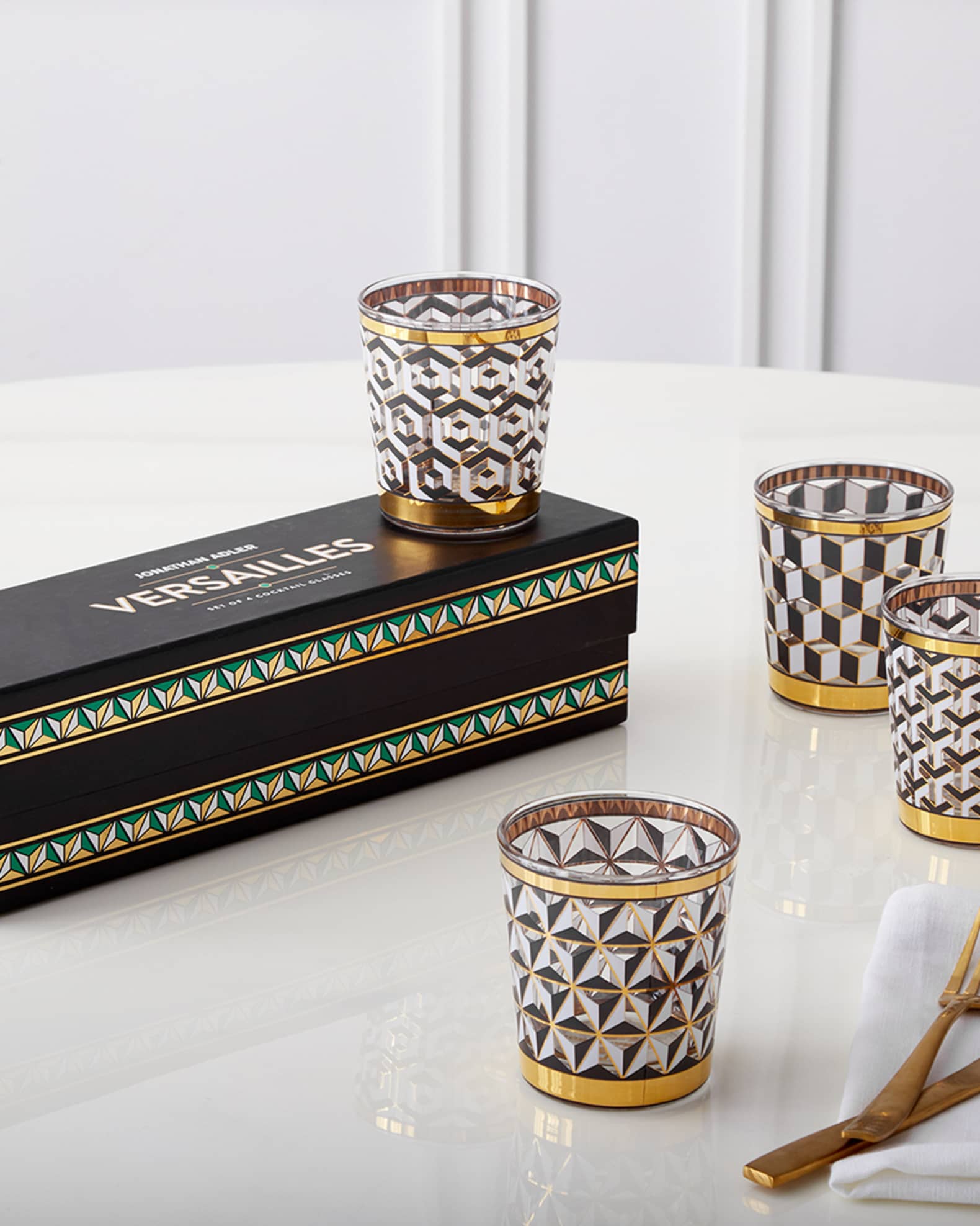 Jonathan Adler Boxed Versailles Glassware Set Neiman Marcus