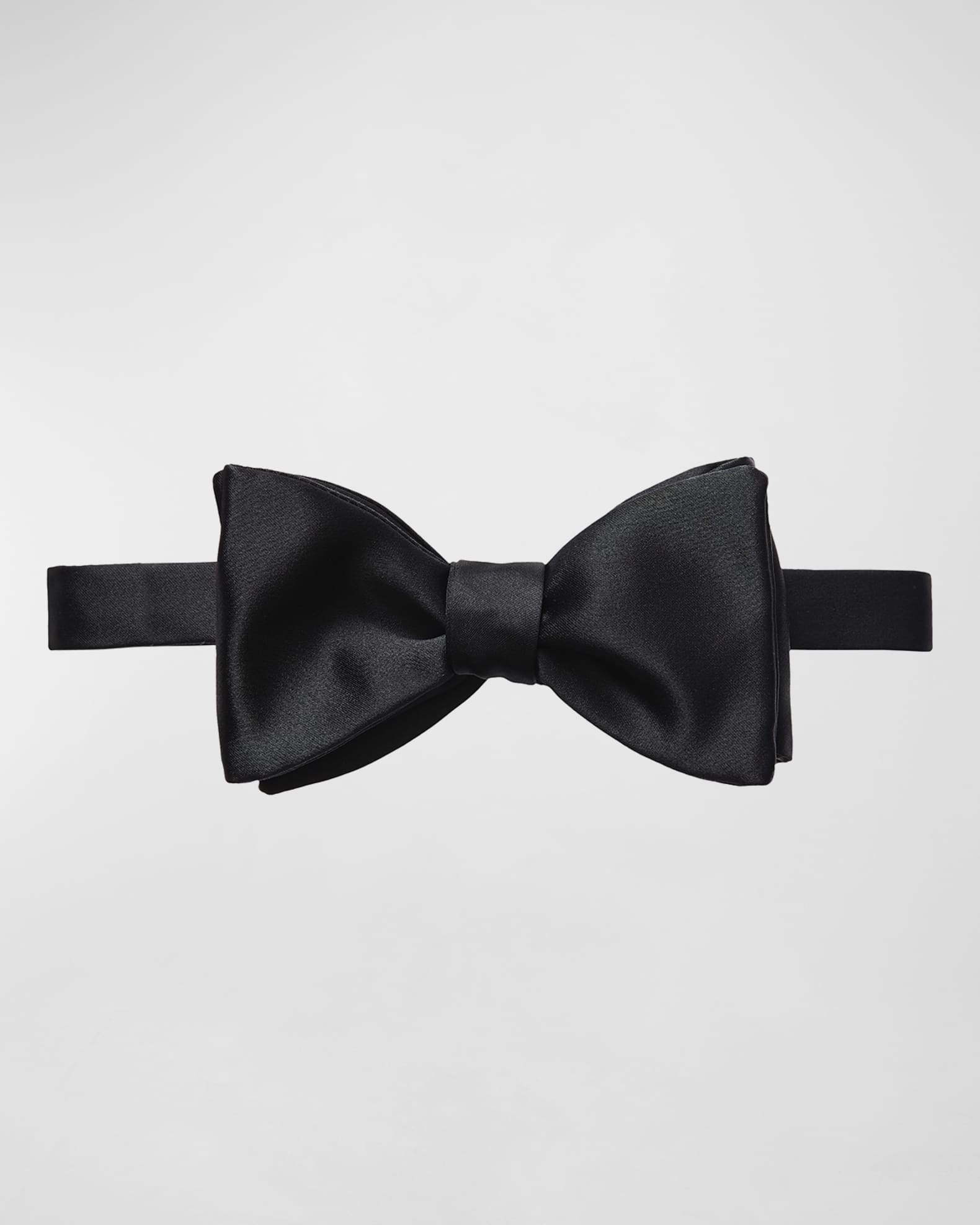 Black Silk Satin Ready-Tied Bow Tie | Neiman Marcus