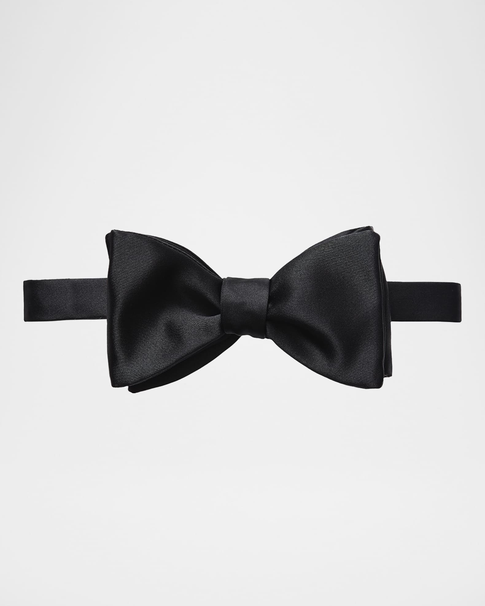 Eton Black Silk Satin Ready-Tied Bow Tie