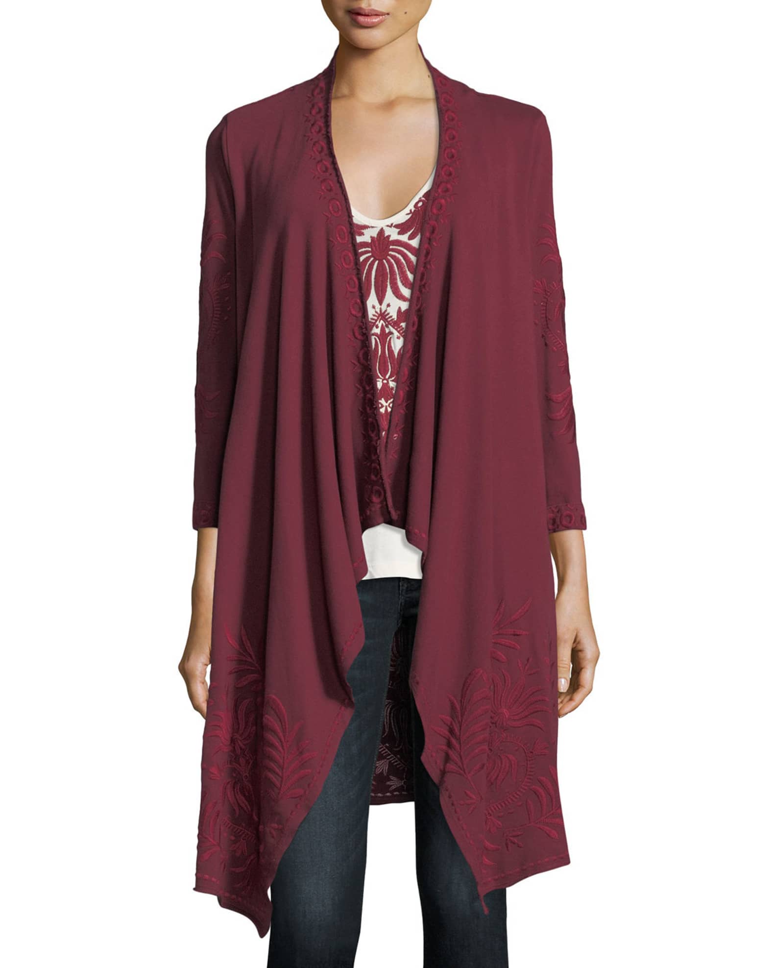 Saskla Embroidered French Terry Cardigan and Matching Items | Neiman Marcus