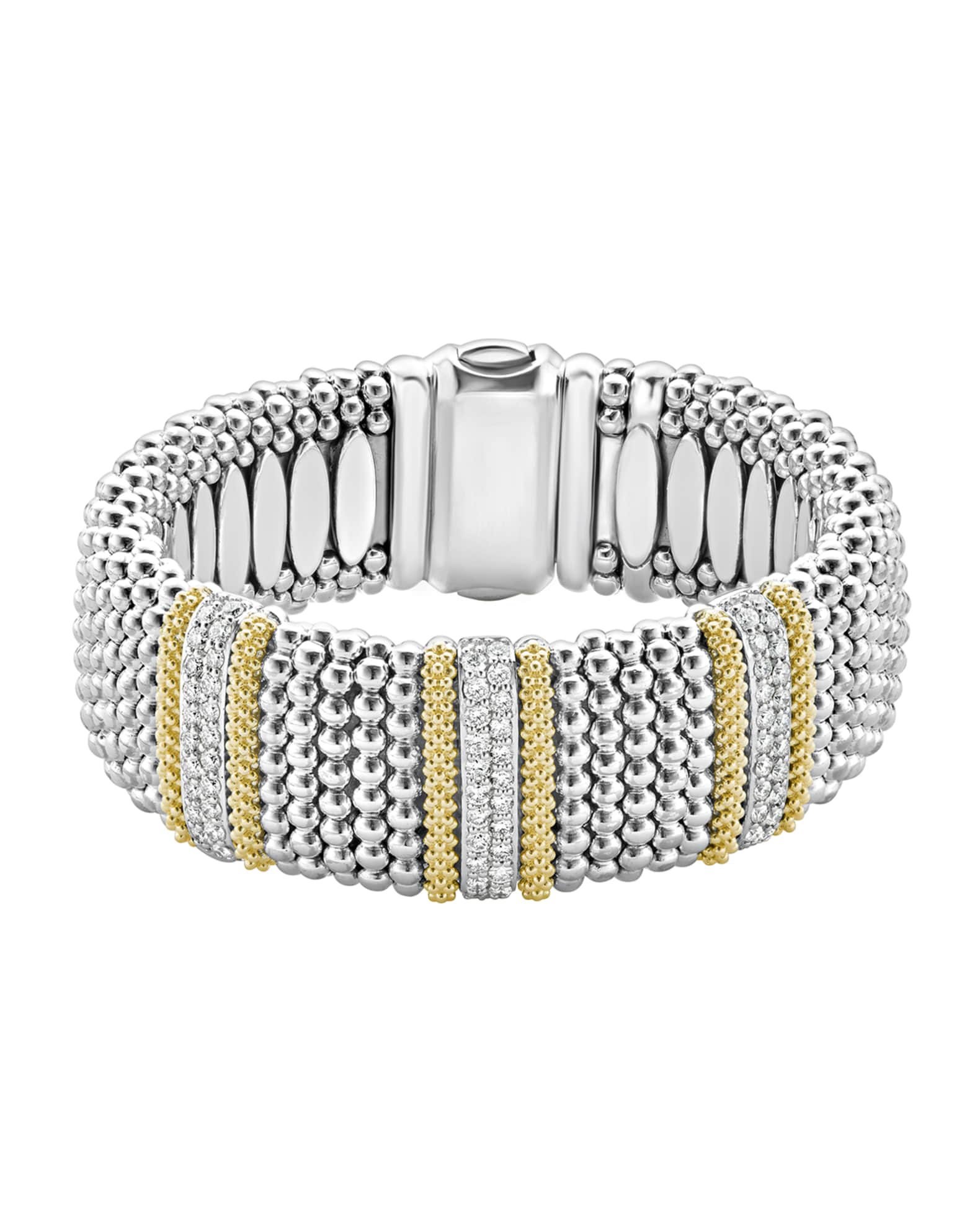 LAGOS Diamond Lux Caviar 23mm Three-Station Bracelet