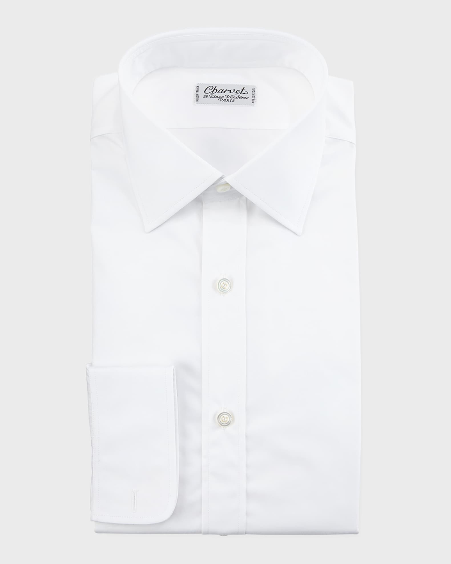 Poplin Barrel-Cuff Dress Shirt, White 0