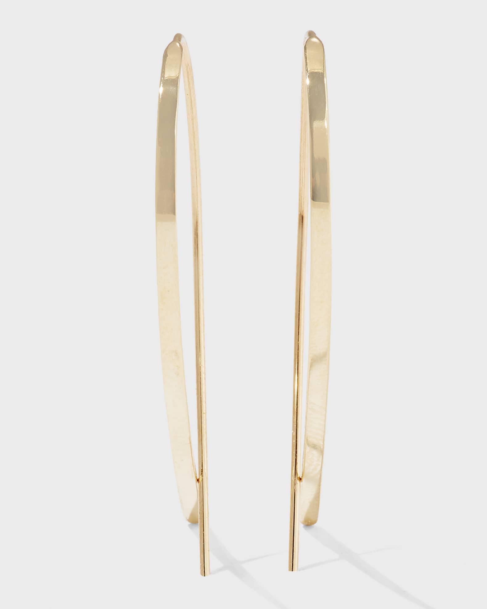 Small Elongated Flat Upside Down Hoops 0