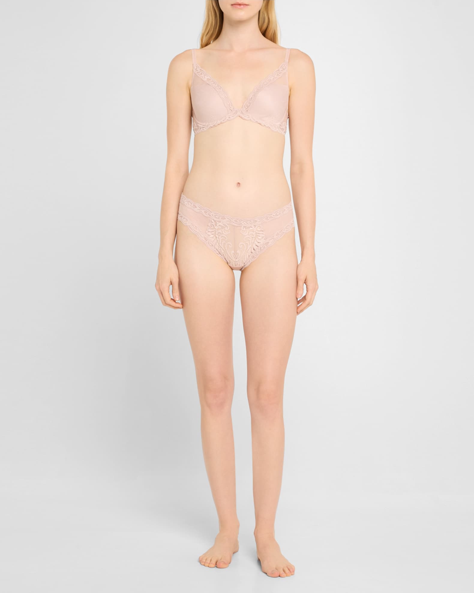 Feathers Lace-Trim and Mesh Hipster Briefs 1