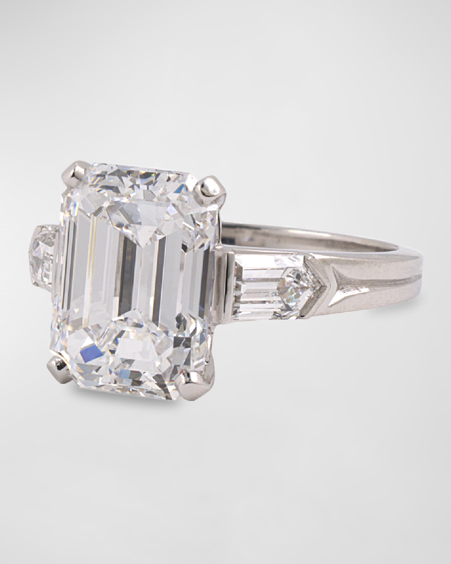 Estate Platinum Emerald Cut Diamond Ring, Size 6 1