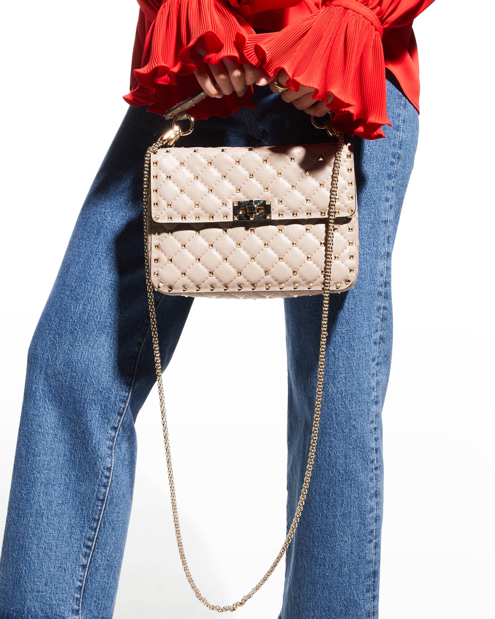 Valentino Garavani Rockstud Spike Medium Quilted TopHandle Bag