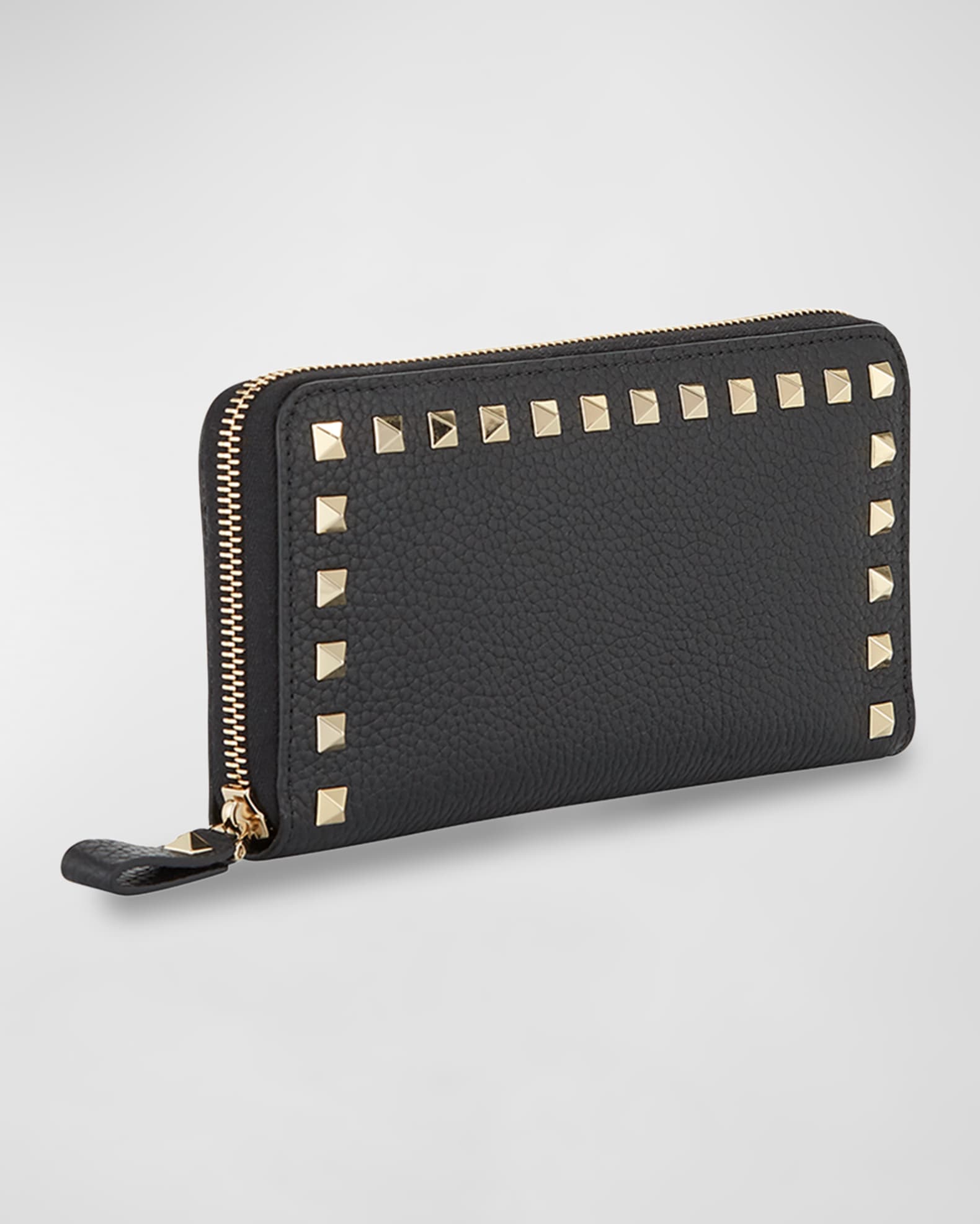 Valentino Garavani Rockstud Leather Continental Wallet | Neiman Marcus