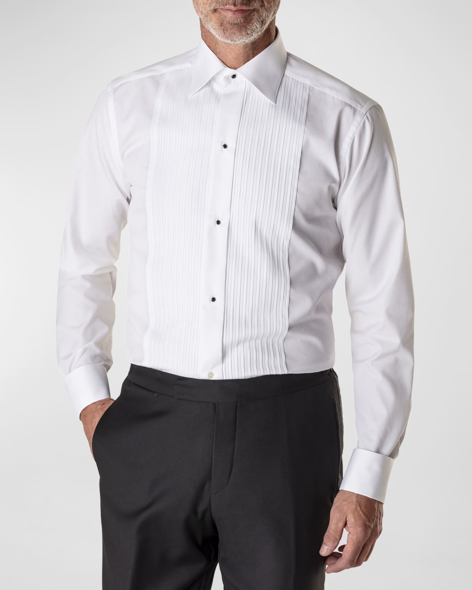 Men's Slim-Fit Pleated Bib Formal Shirt 1