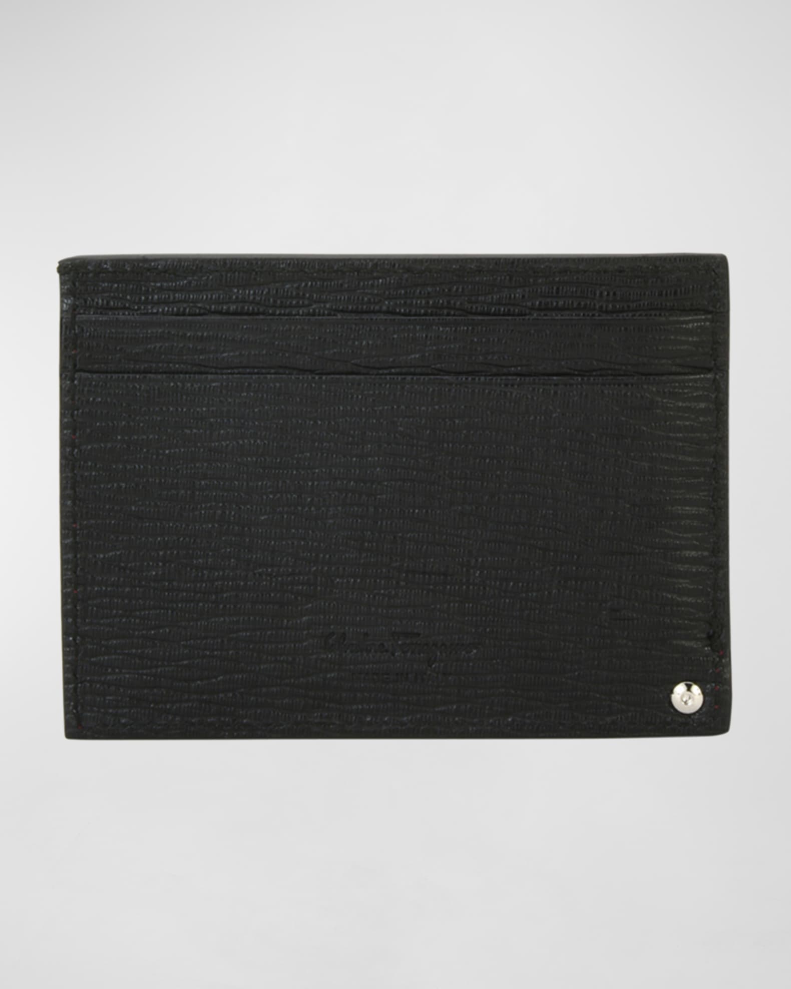 Salvatore Ferragamo Black Gancini Card Holder