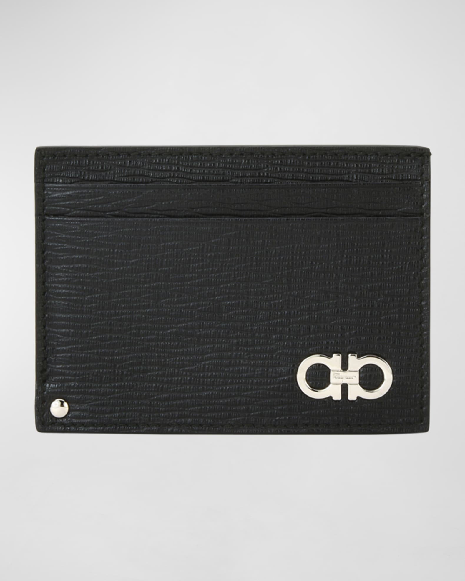 Salvatore Ferragamo Black Gancini Card Holder