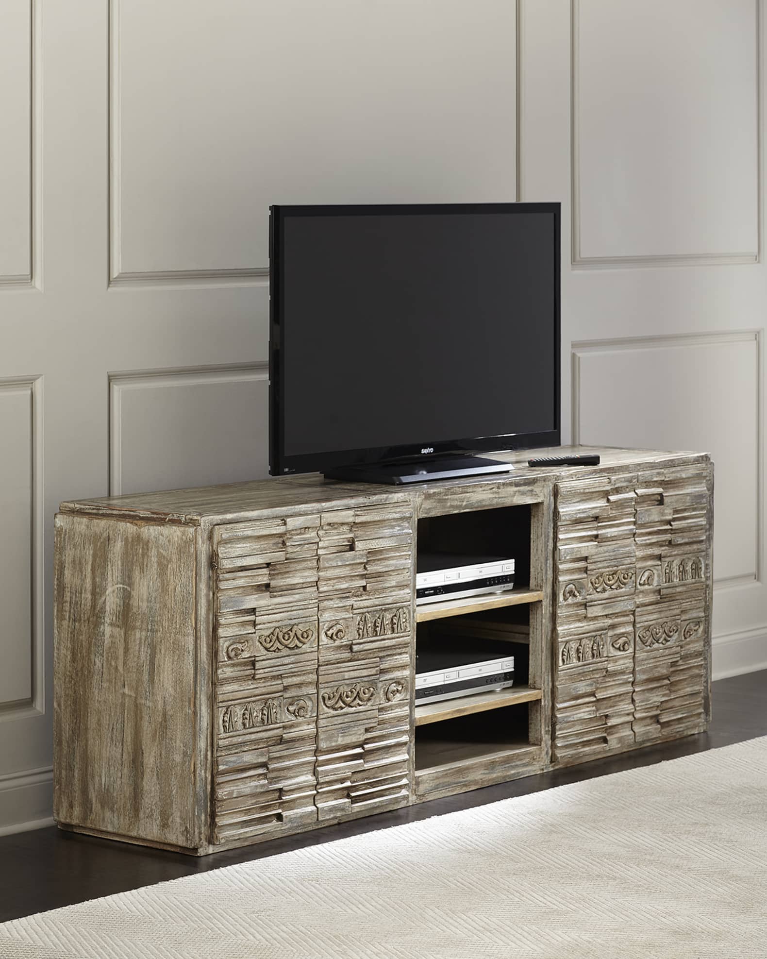 Gwen Carved Entertainment Console 1