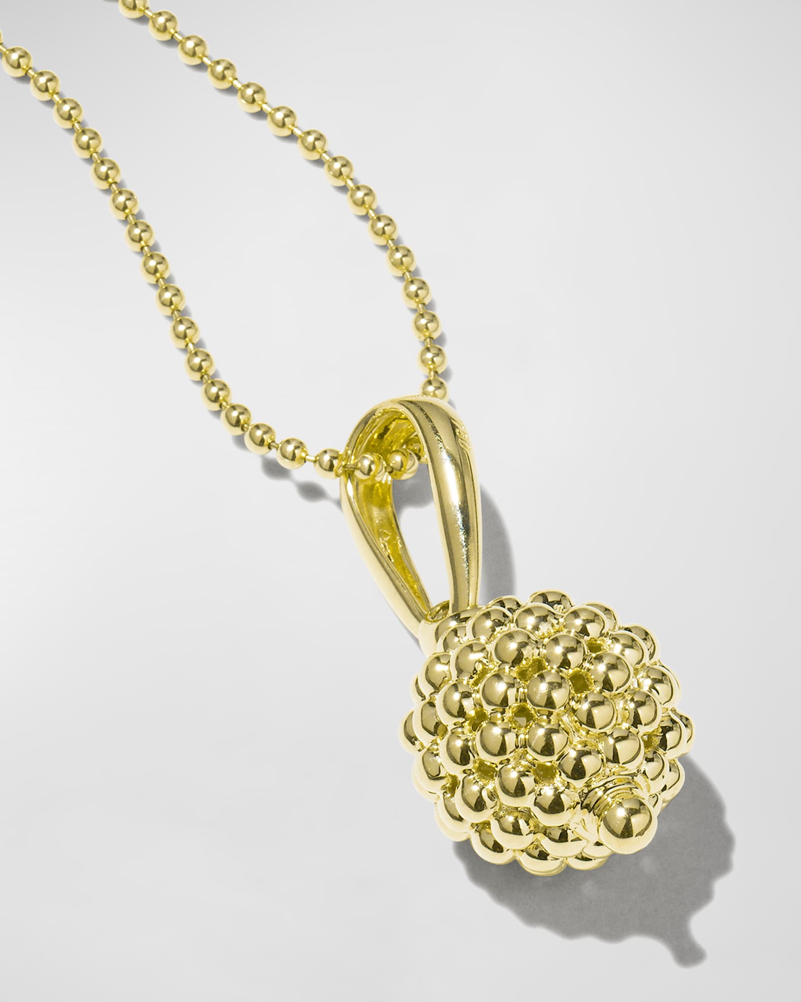 LAGOS 18K Gold Caviar Ball Pendant Necklace Neiman Marcus