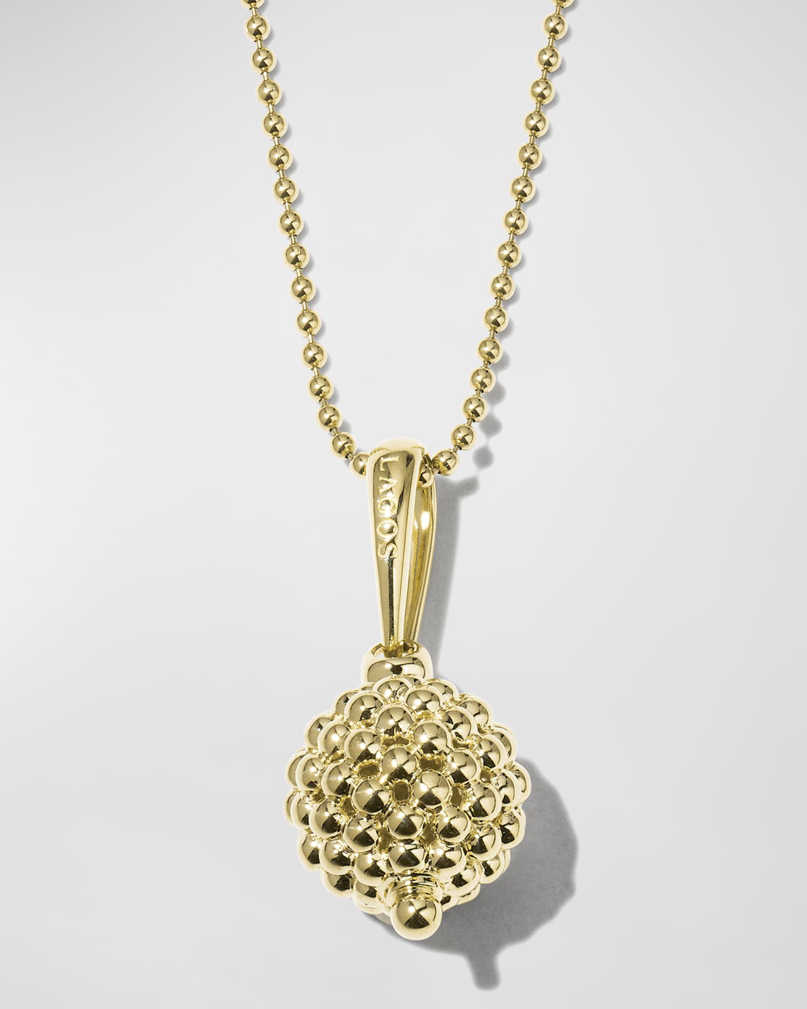 LAGOS 18K Gold Caviar Ball Pendant Necklace Neiman Marcus