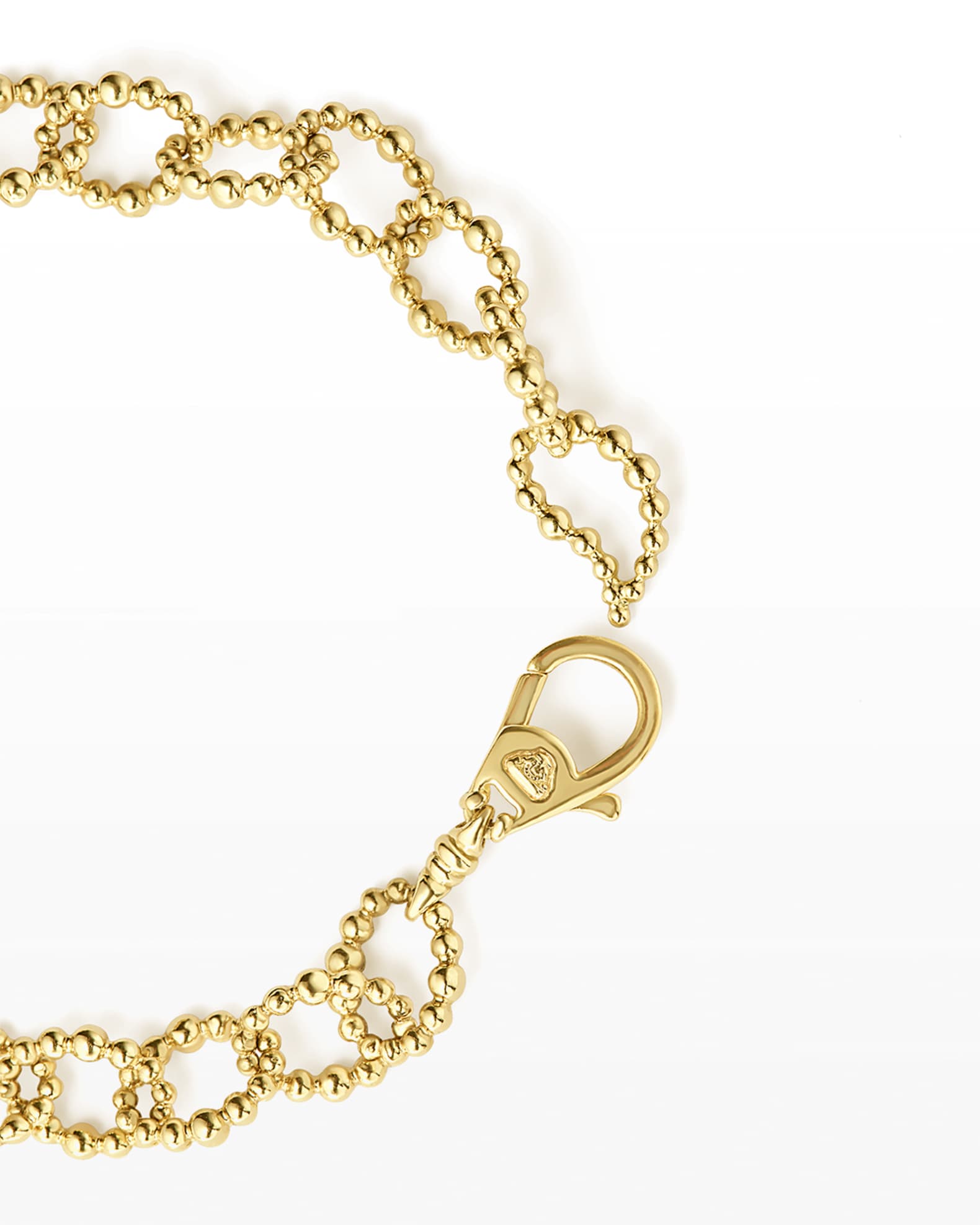 LAGOS Medium 18K Gold Caviar Fluted Link Bracelet Neiman Marcus