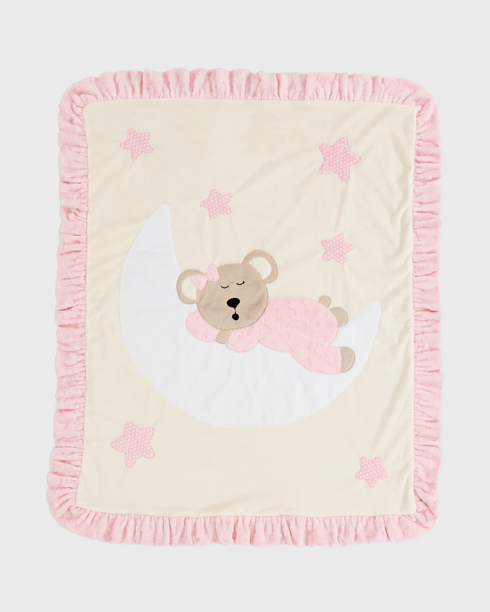 Goodnight Teddy Baby Blanket, Pink 0
