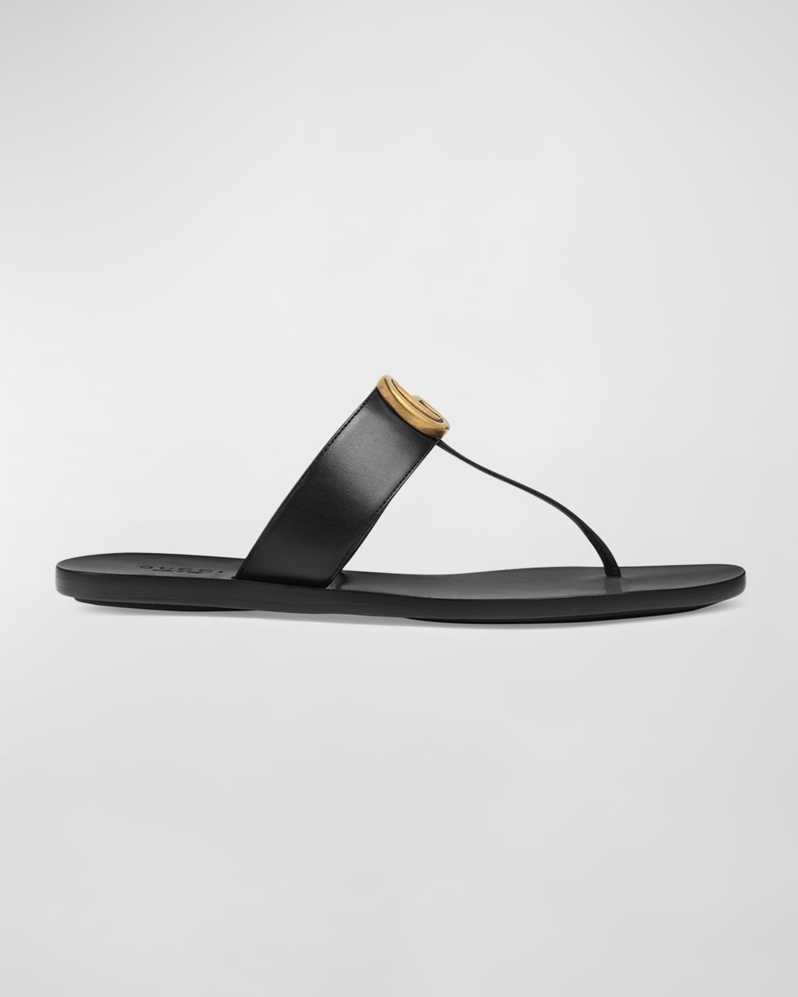 Gucci Flat Marmont Leather Thong | Neiman Marcus