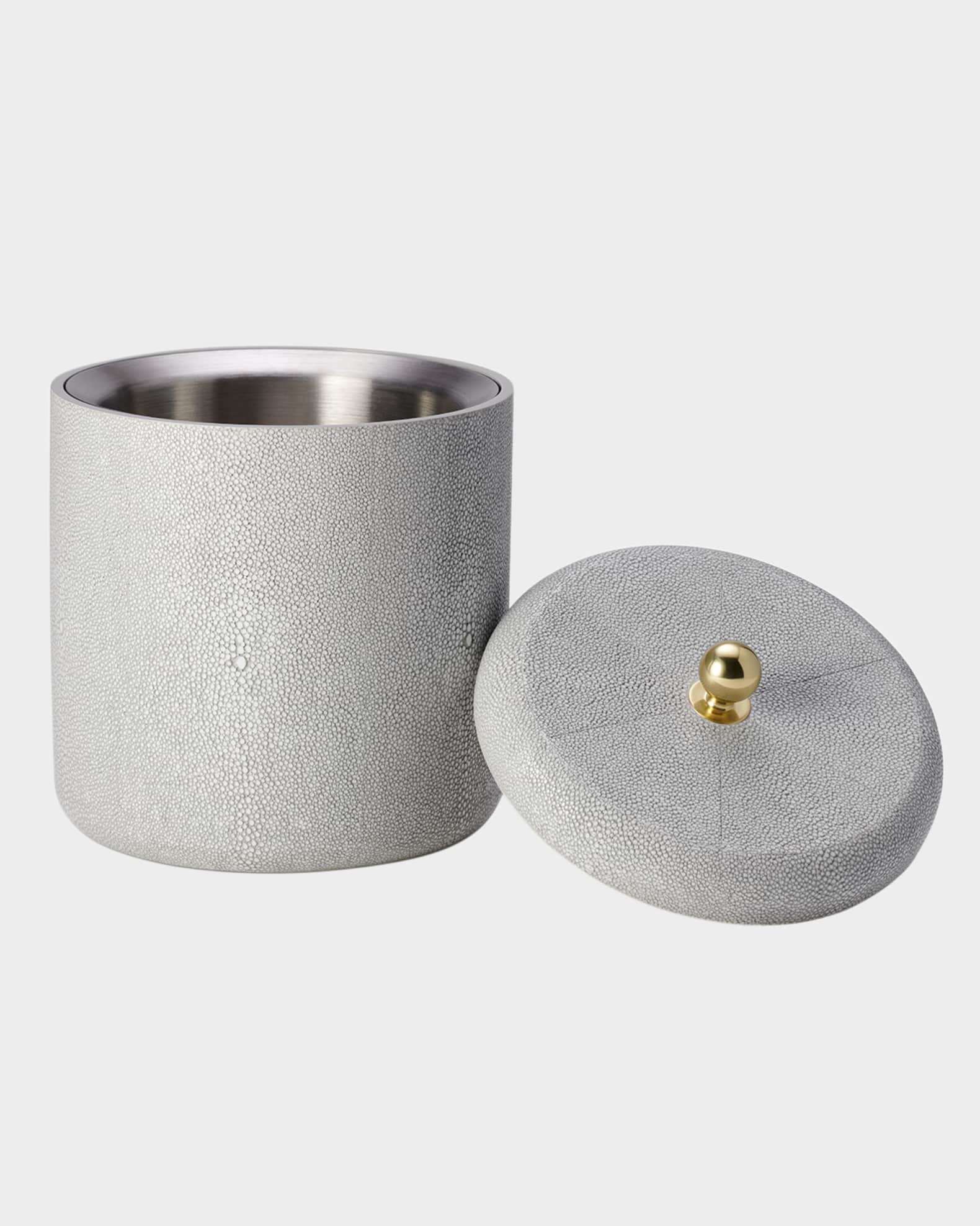 Faux Shagreen Ice Bucket, Chocolate 1