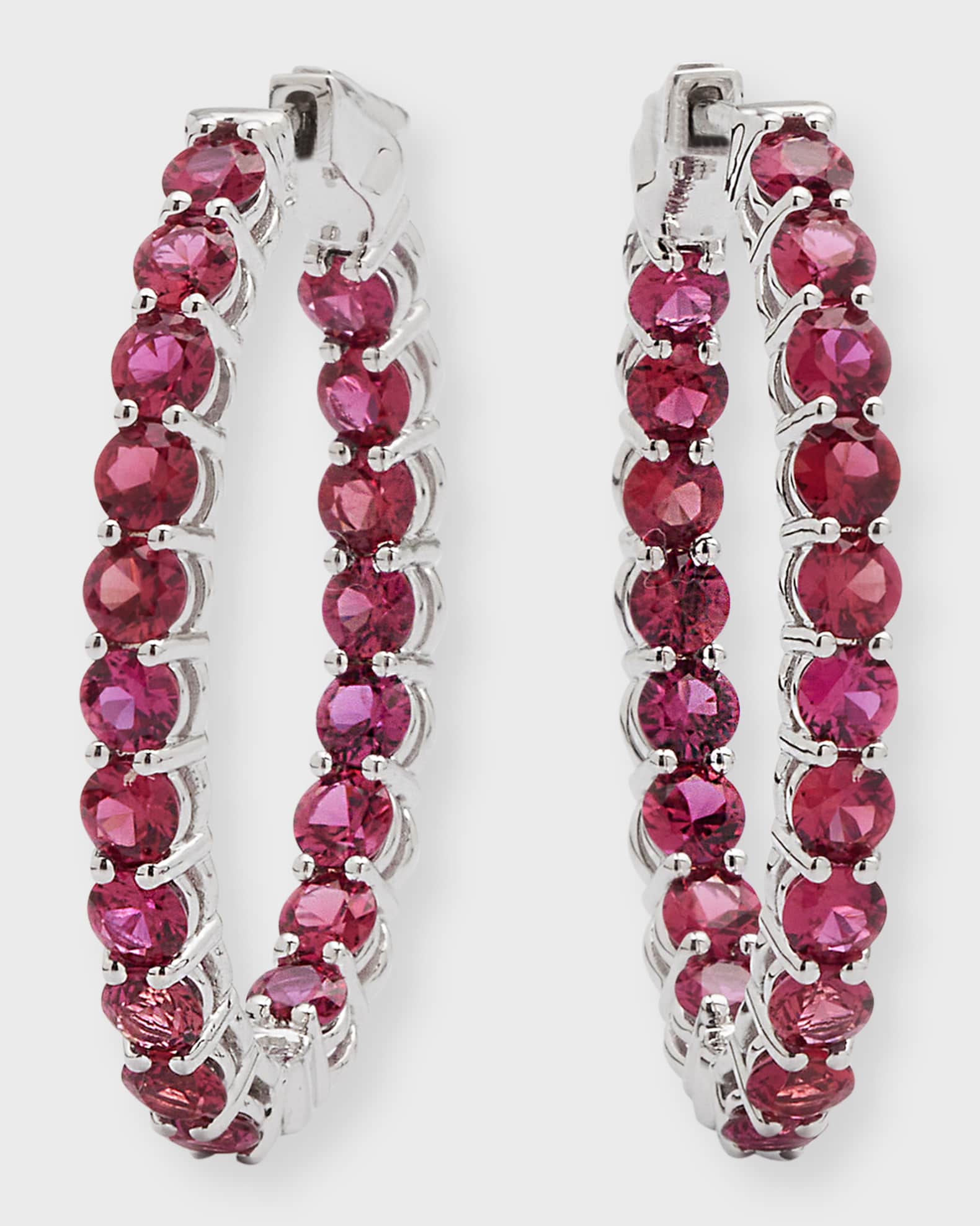 Large Ruby Hoop Earrings 5.13tcw 1 L