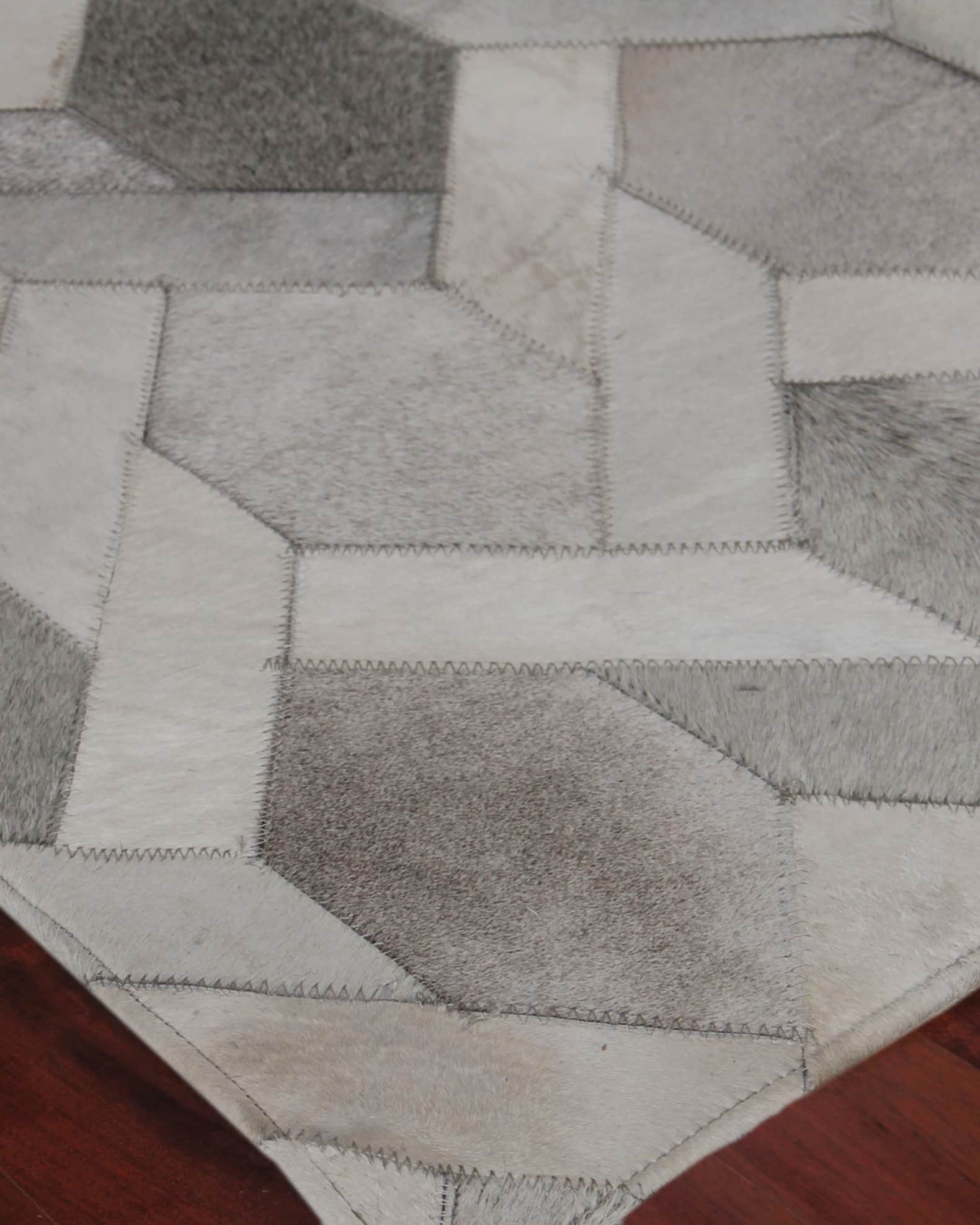 Dara Hand-Stitched Hairhide Rug, 5' x 8' 1