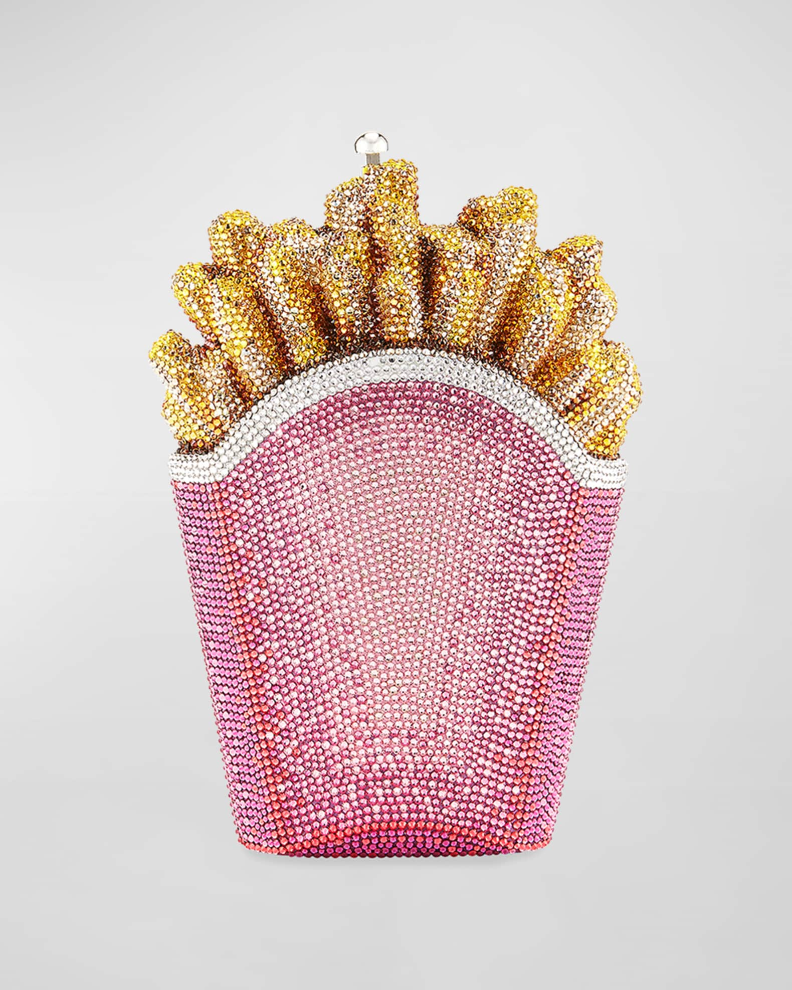 Rhinestone French Fries Rainbow Clutch Bag