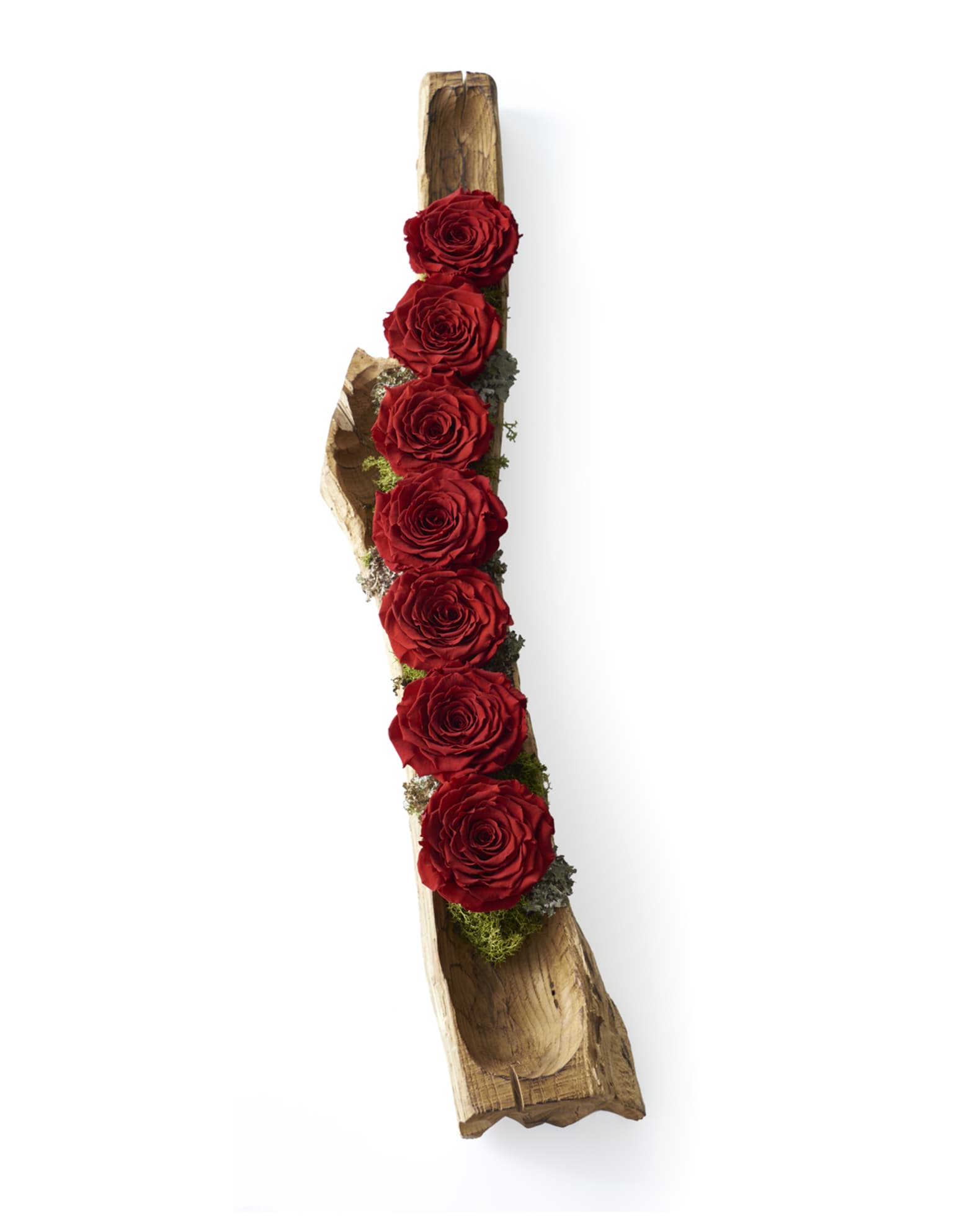 T&C Floral Company Preserved Roses in Wood Log | Neiman Marcus