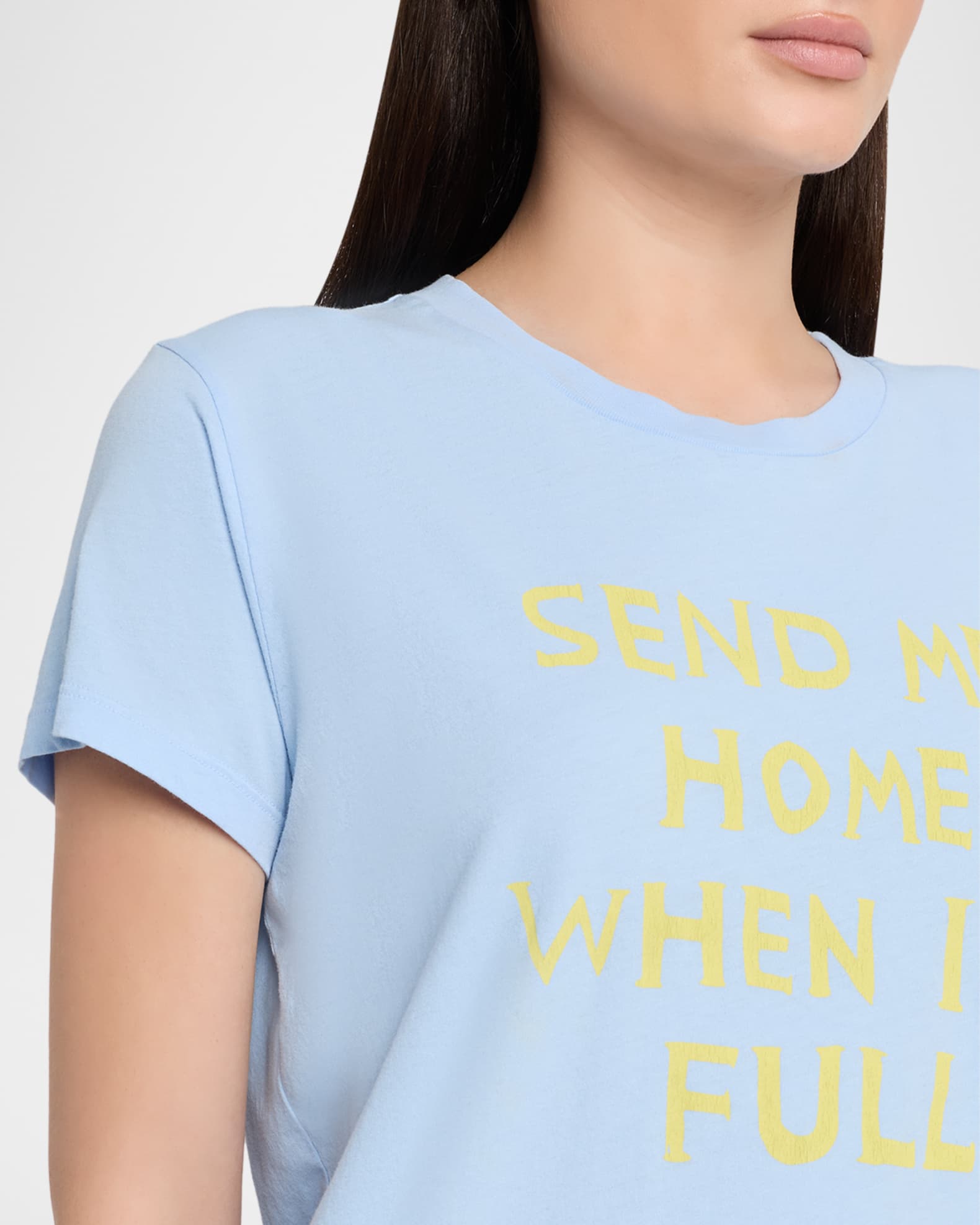 MOTHER Goodie Goodie Short-Sleeve Boxy Cotton Tee | Neiman Marcus