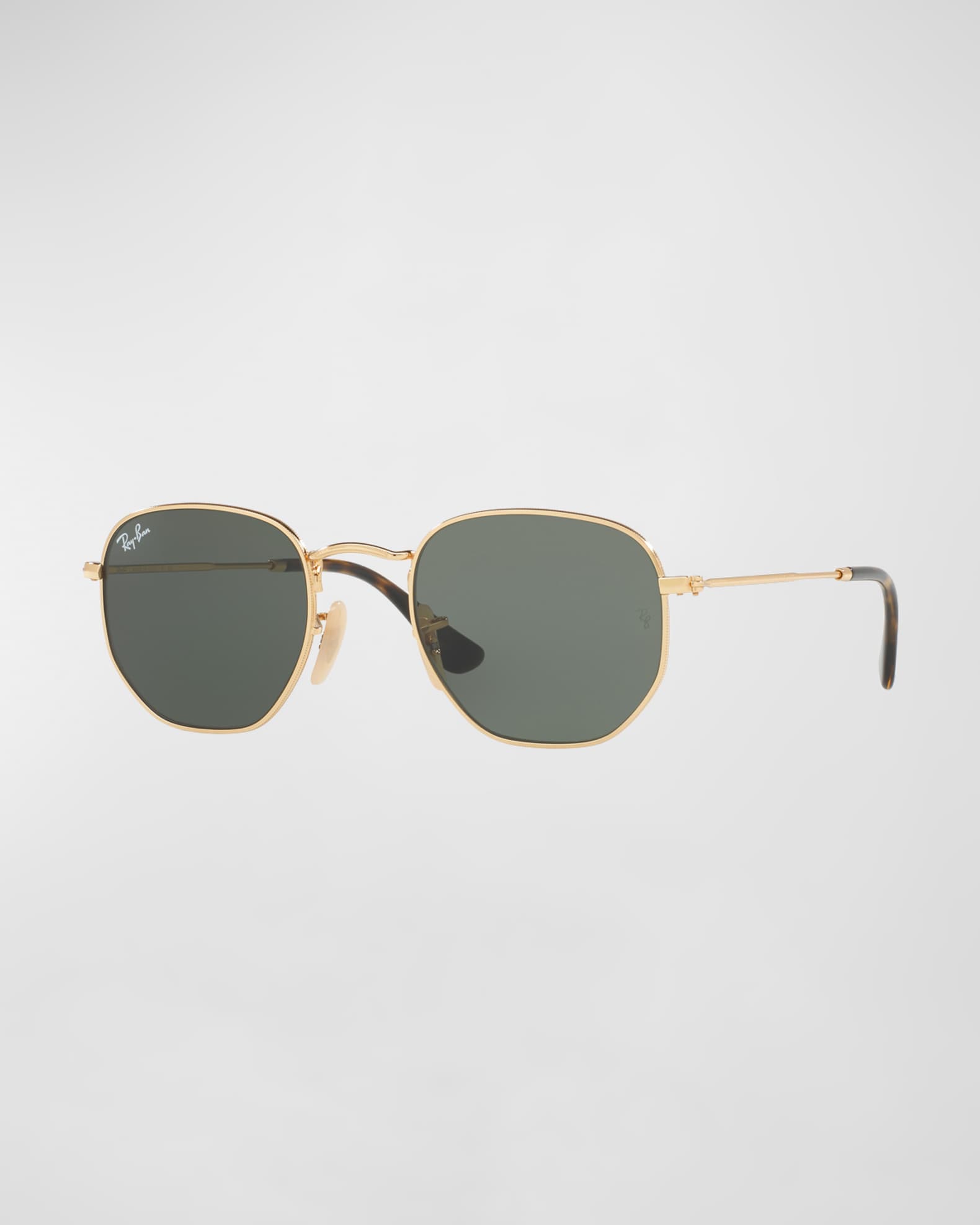 Ray-Ban Hexagonal Flat Lenses Sunglasses RB3548N 001 - Polished Gold Frame - Green Classic G-15 Lenses - 54mm