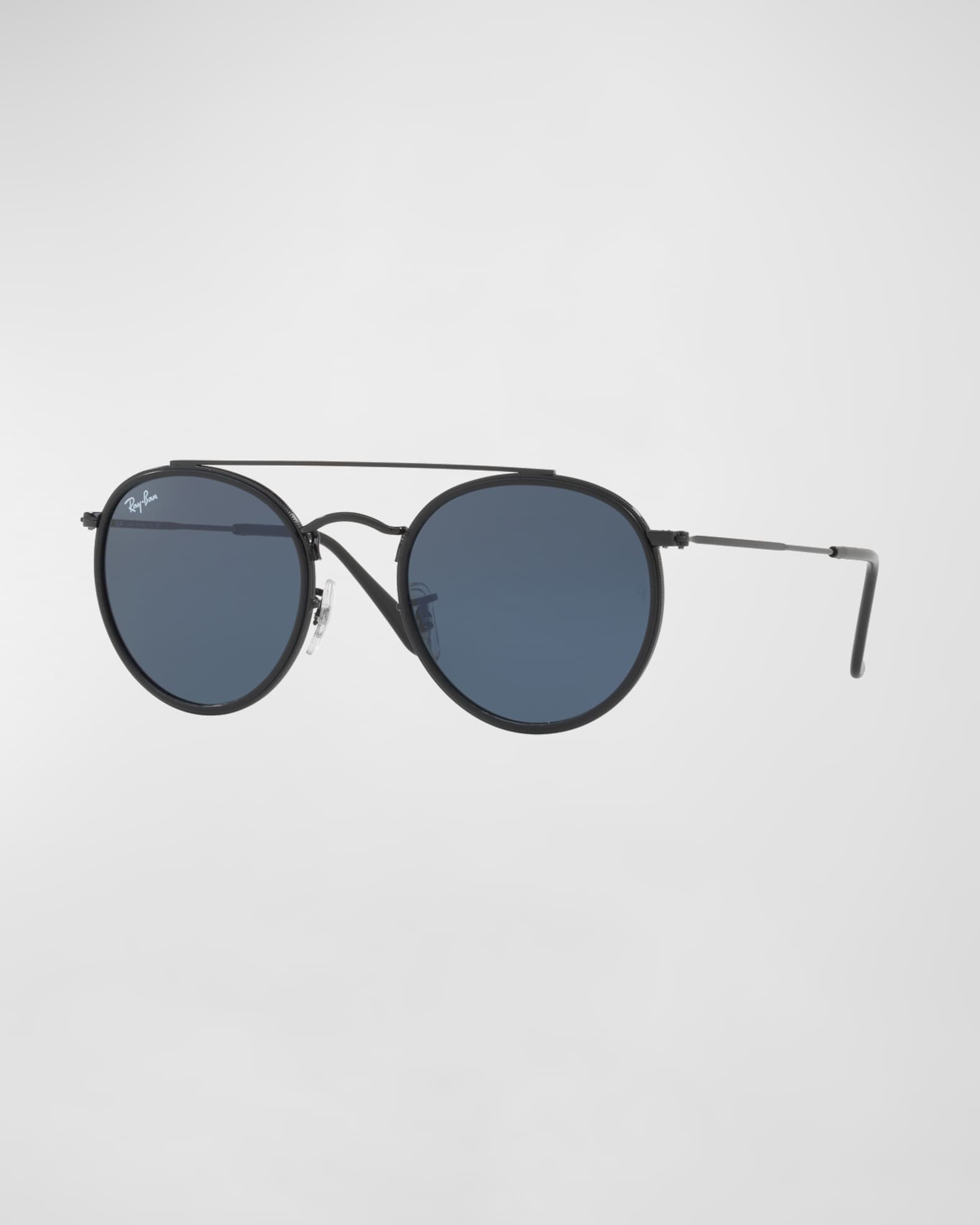 Tory Burch Monochromatic Round Double-Bridge Sunglasses