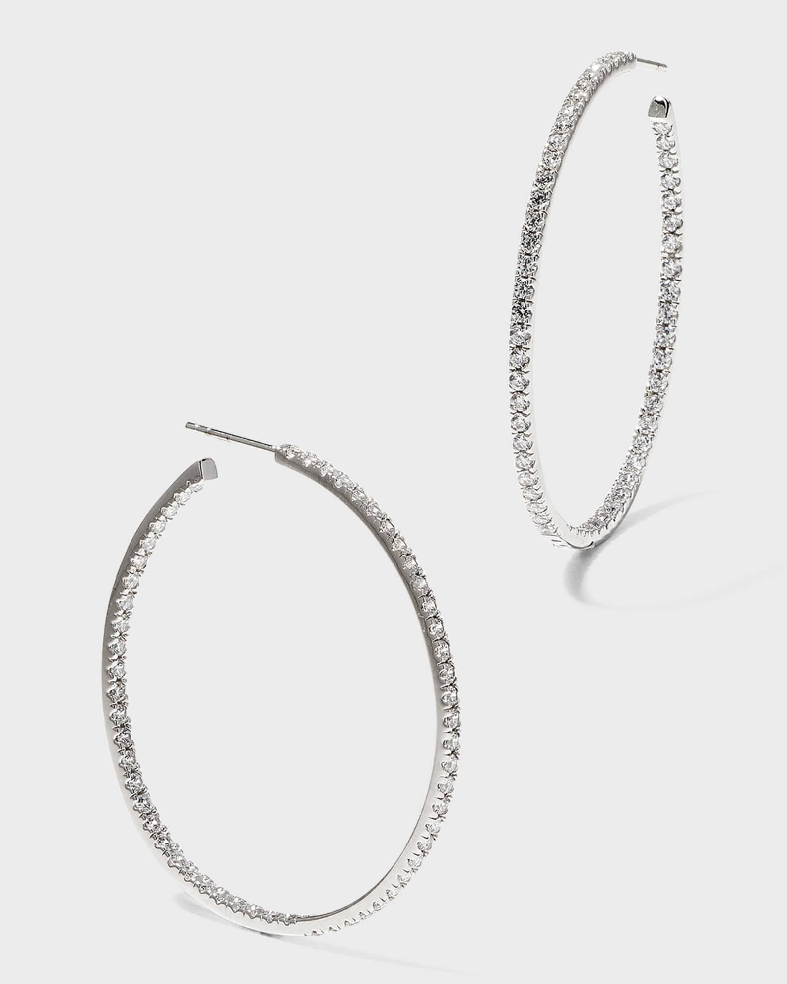 18K Gold-Plated Sterling Silver Cubic Zirconia Hoop Earrings 0