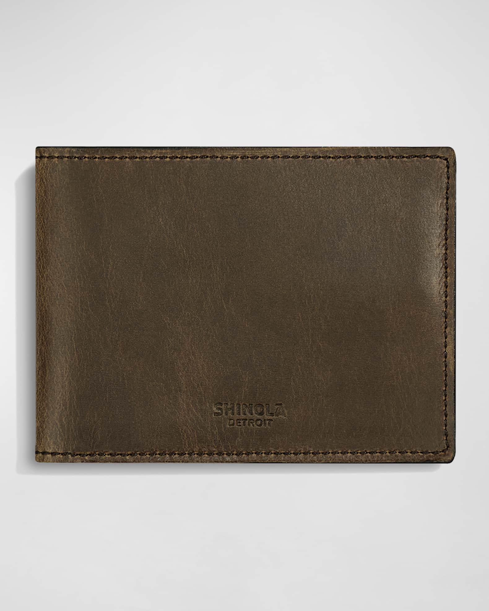 Shinola Men's Slim Leather Bi-Fold Wallet