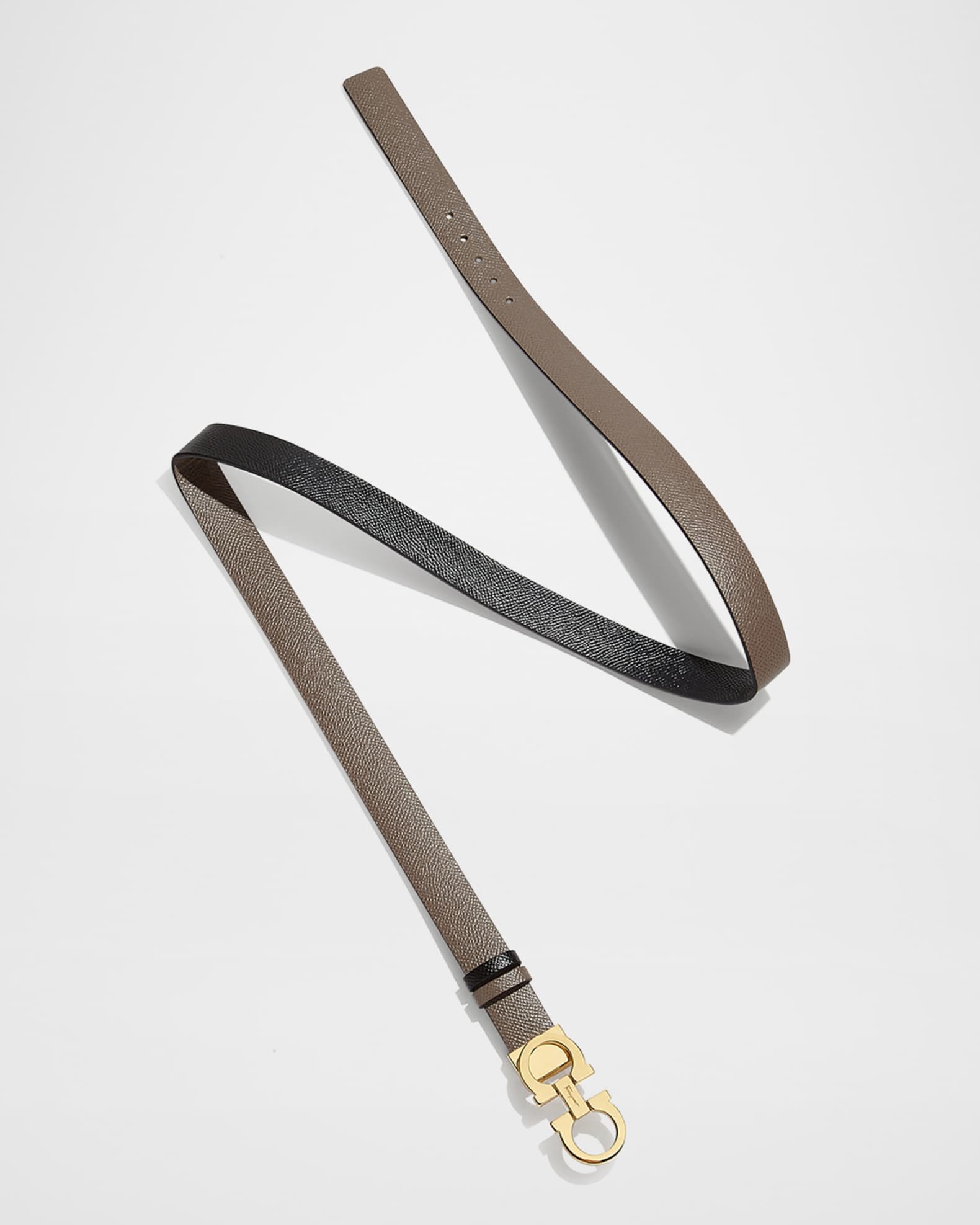 Gancini-Buckle Reversible Leather Belt 1