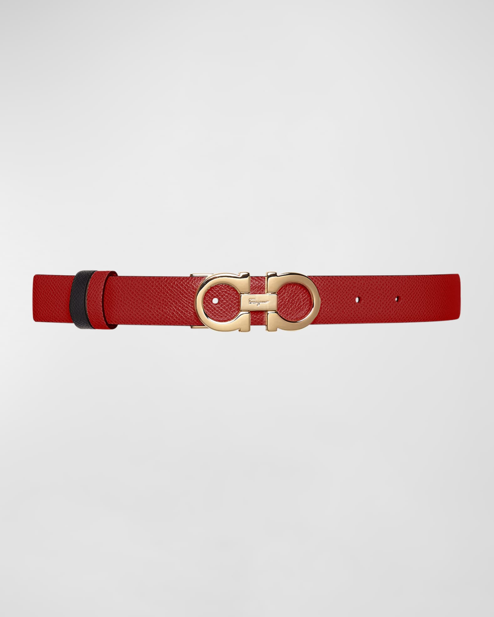 Gancini-Buckle Reversible Leather Belt 1