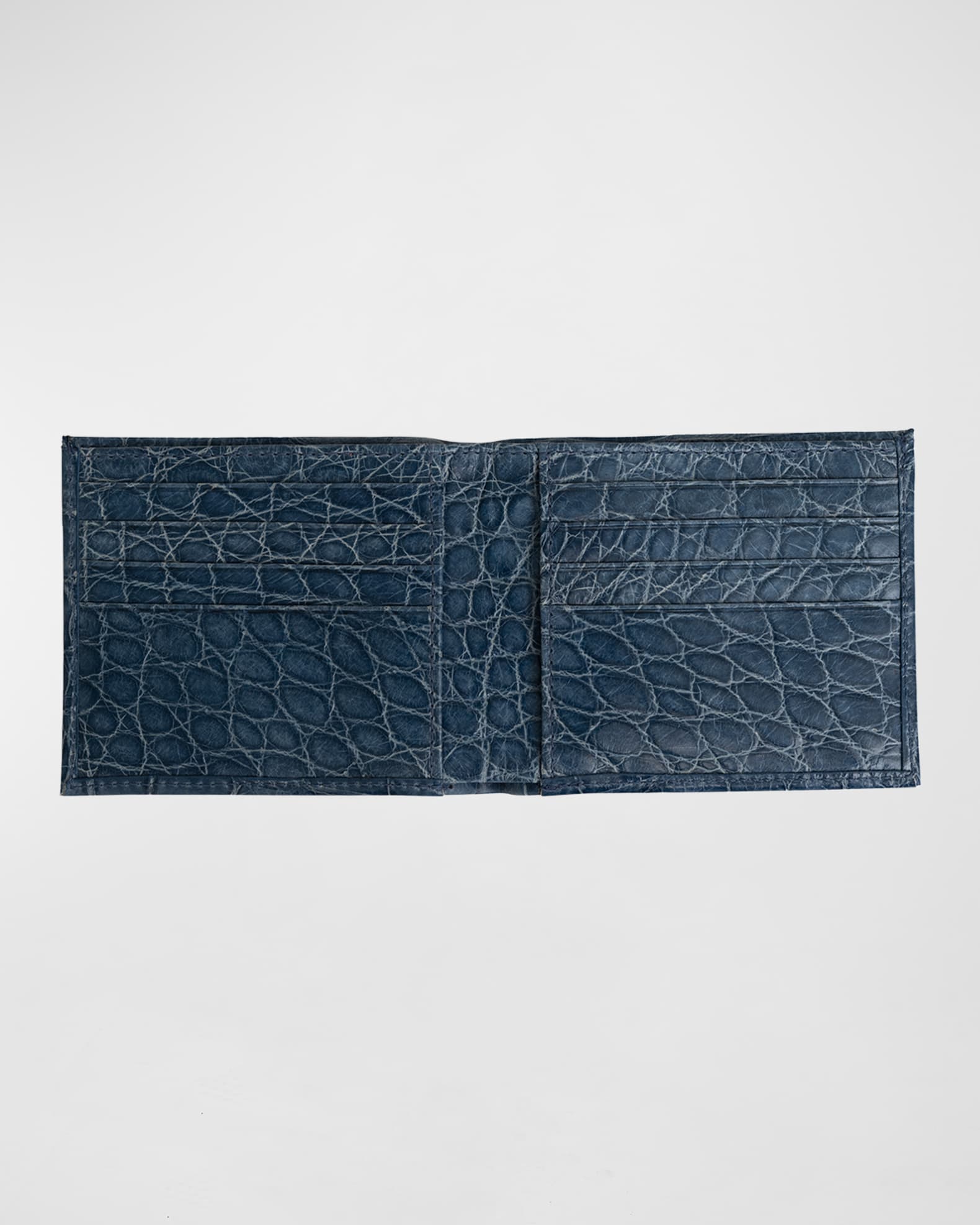 Abas Slim Alligator Bi-Fold Monogram Wallet | Neiman Marcus