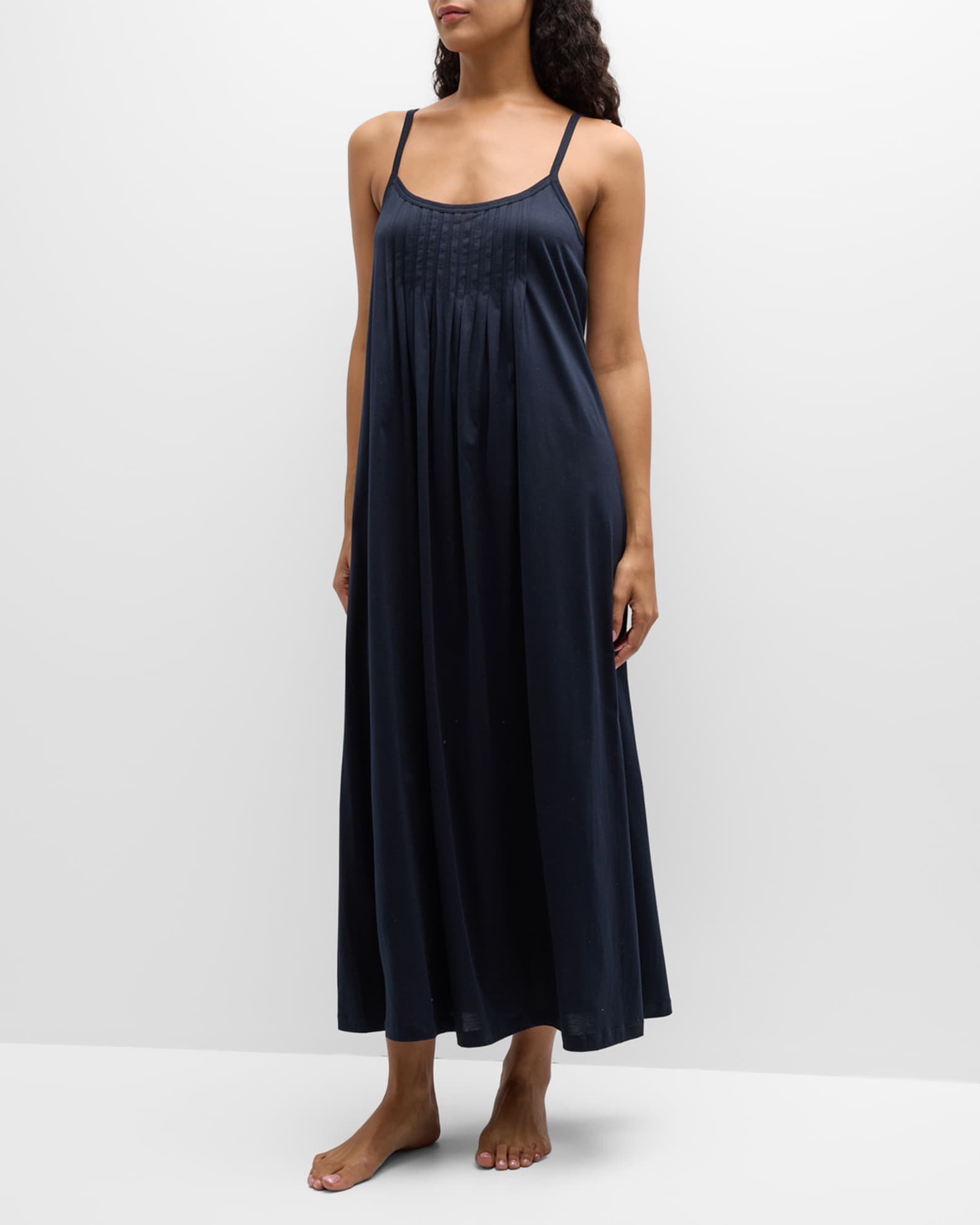 Hanro Juliet Knit Sleeveless Scoop Neck Long Cotton Nightgown