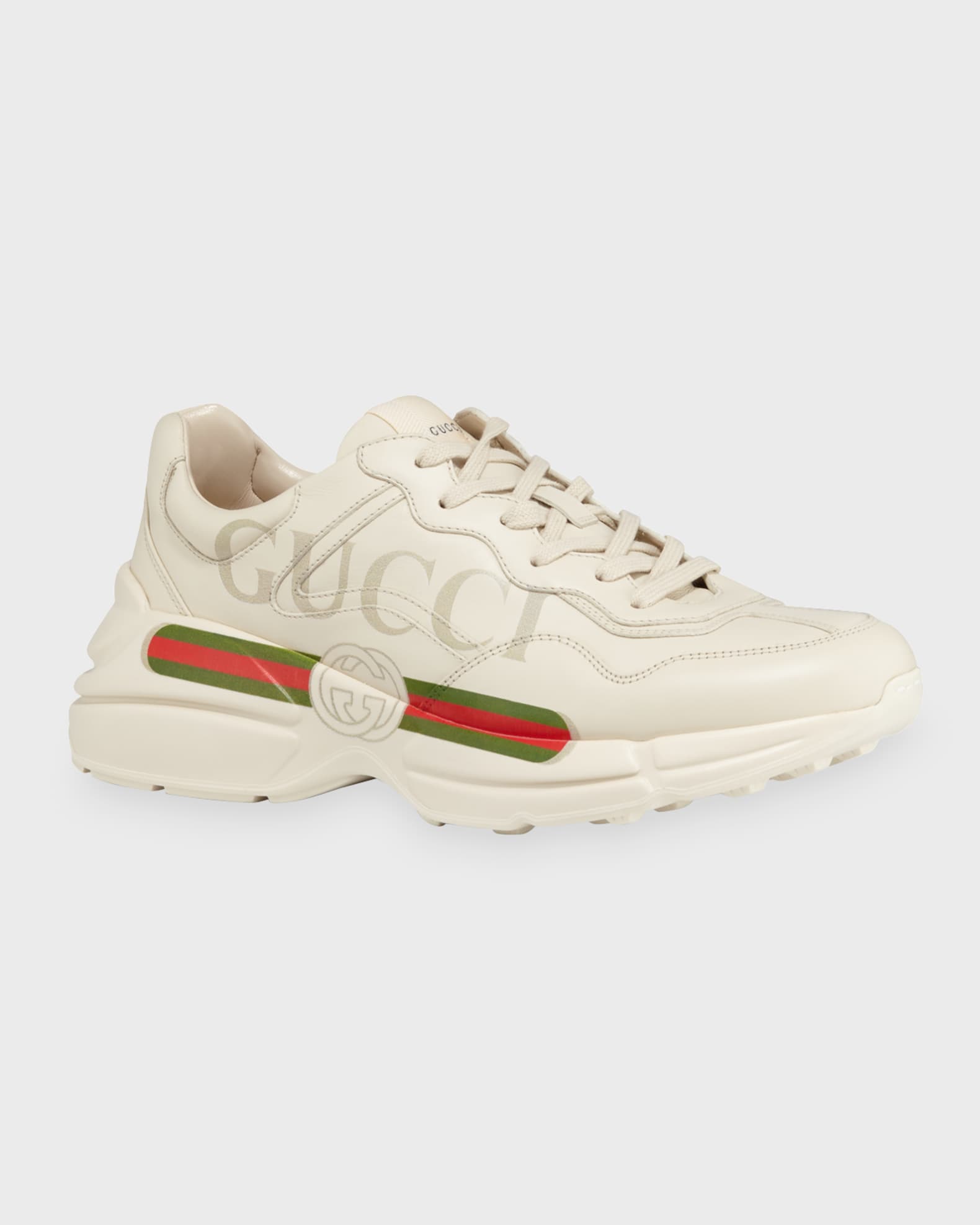 Gucci Men's Rhyton Retro Logo Sneakers | Neiman Marcus