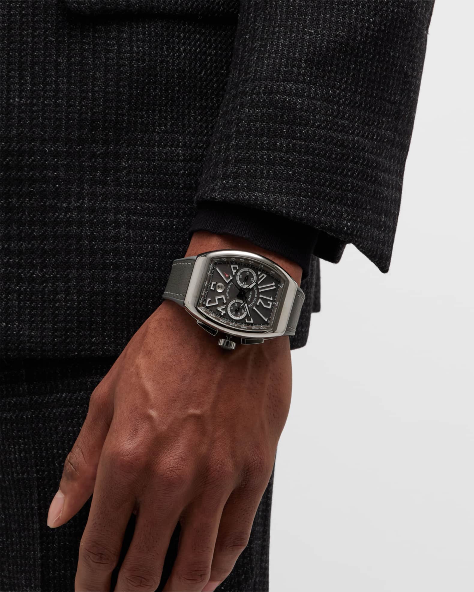 Franck Muller Men s 45mm Vanguard Stainless Steel Chronograph Watch Neiman Marcus