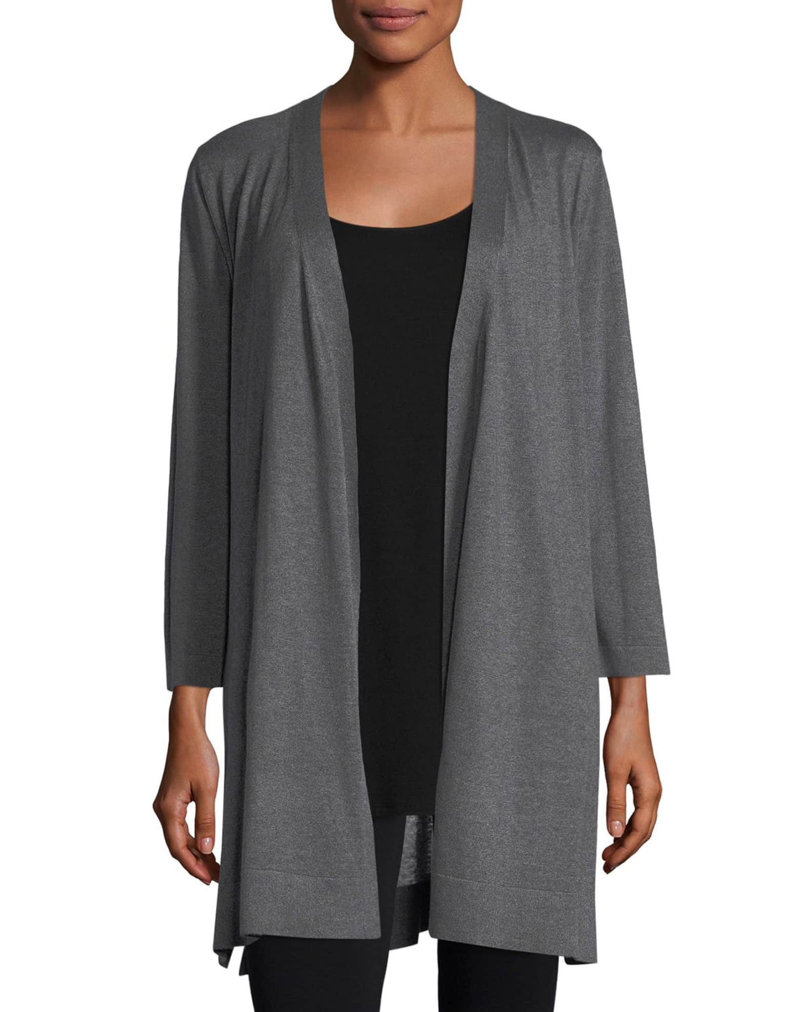 Unity Lean Decent Eileen Fisher Belted Simple Cardigan | Neiman Marcus