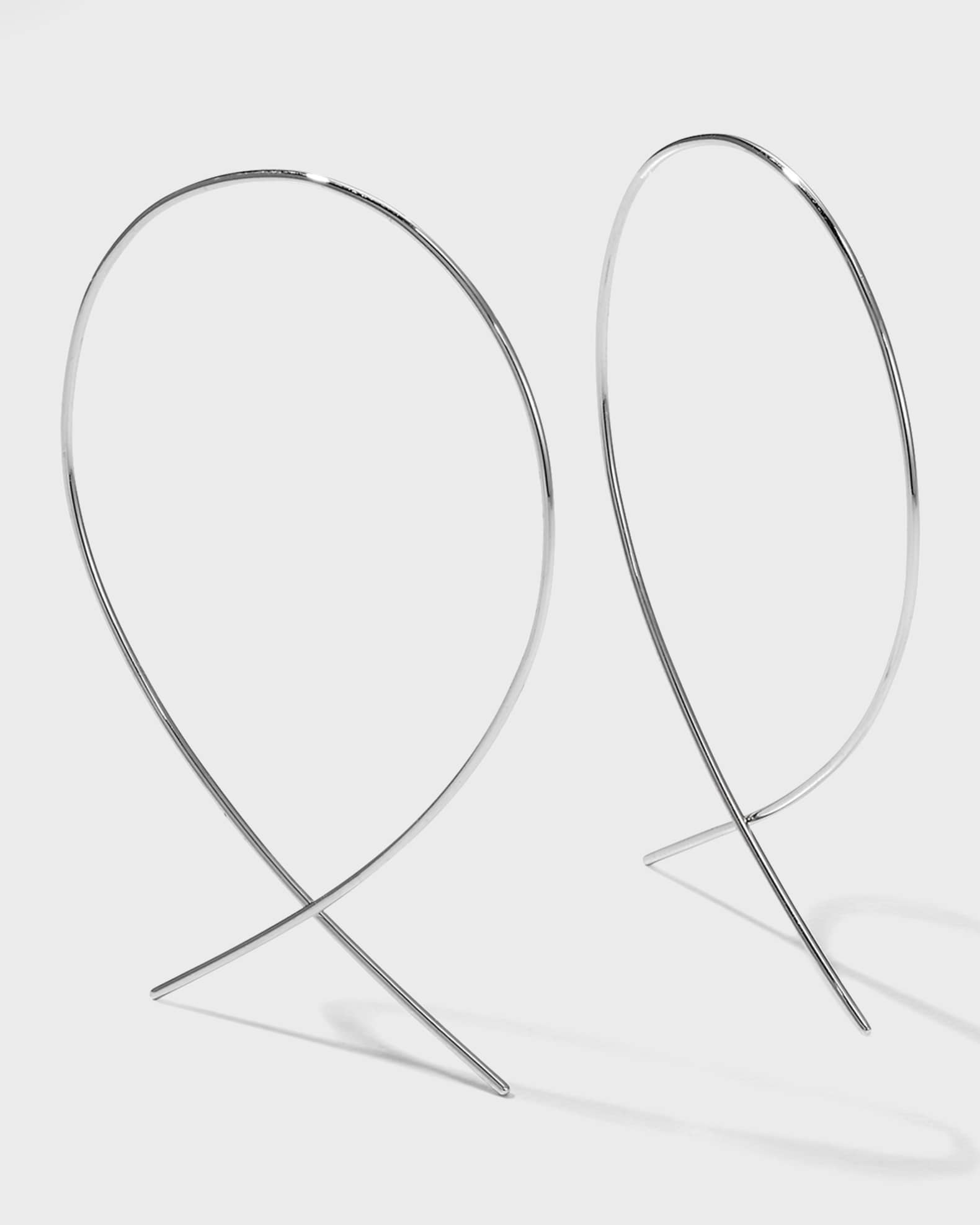 Small Upside Down Hoop Earrings 0