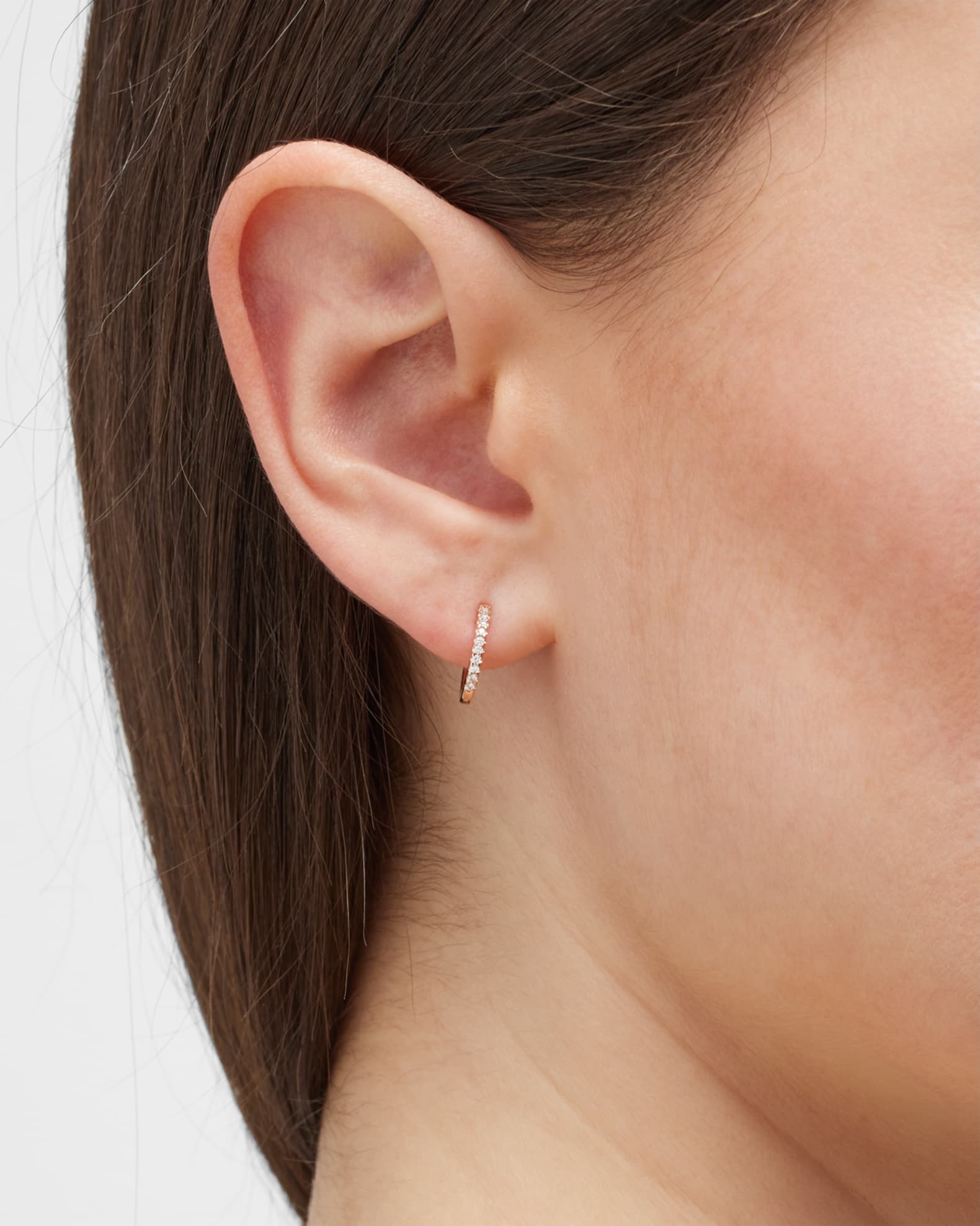 18K Gold Micro Diamond Hoop Earrings 1
