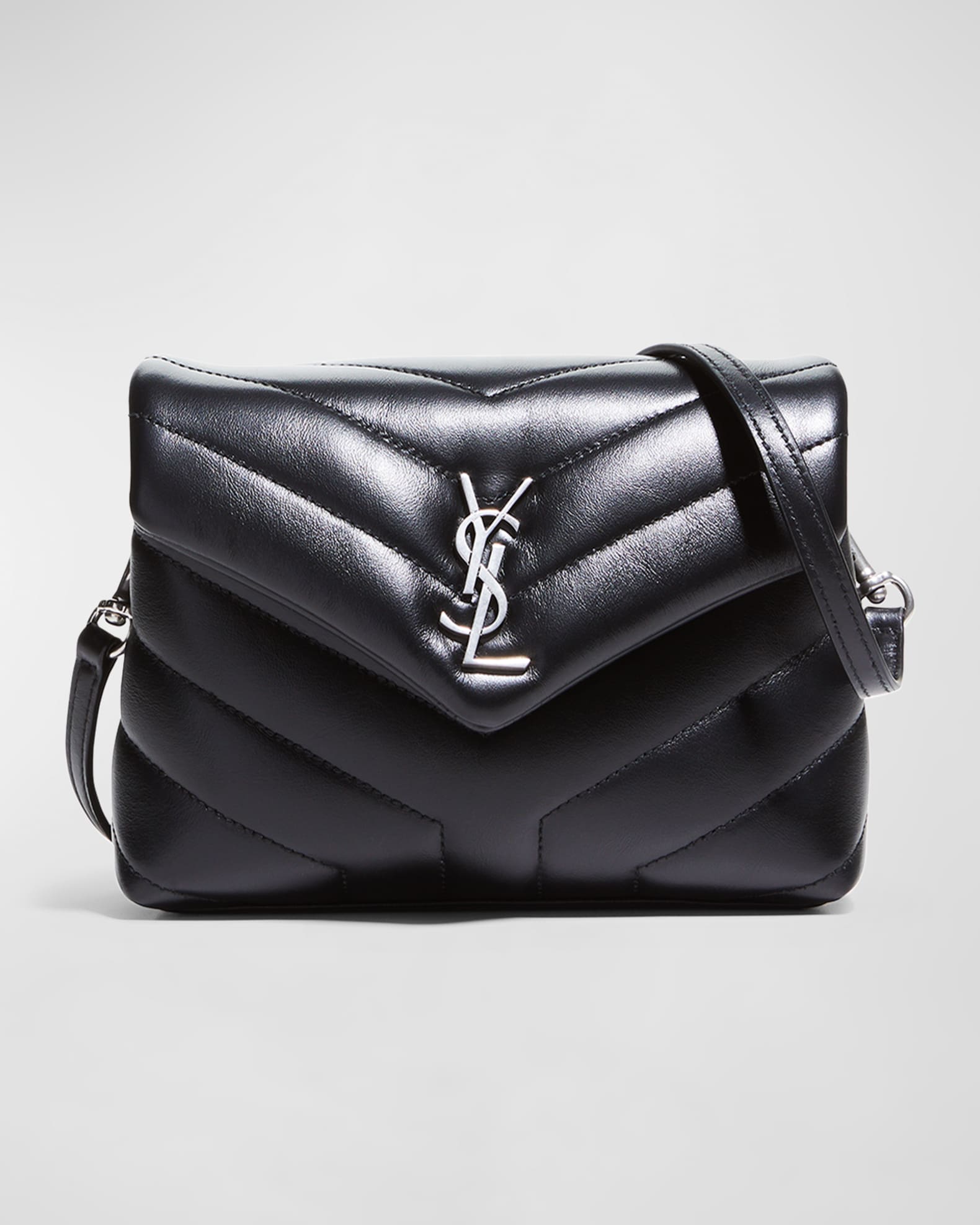 Saint Laurent Loulou Toy YSL Quilted Calfskin V-Flap Crossbody Bag ...