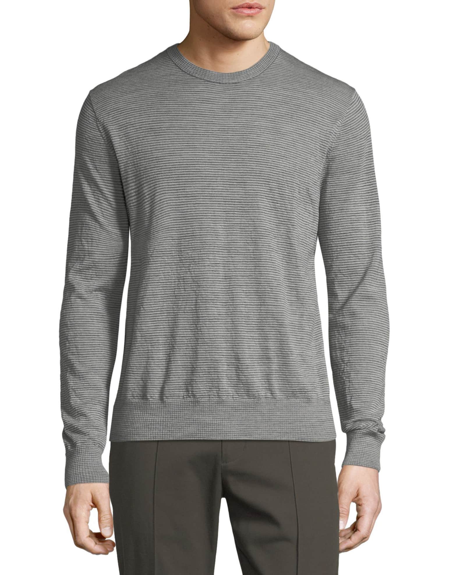 Vince Men's Wool Striped Crewneck Sweater | Neiman Marcus