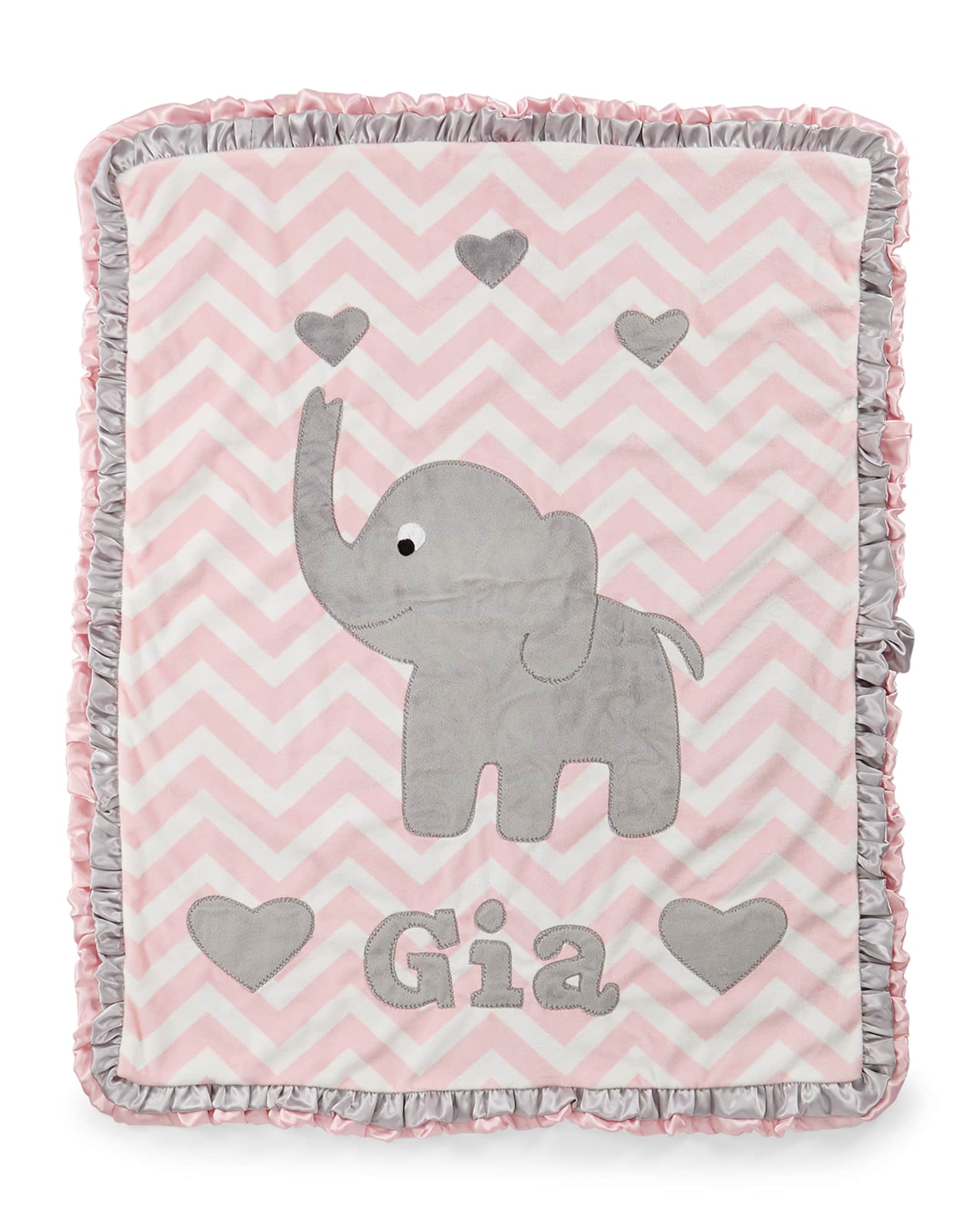 Boogie Baby Personalized Big Foot Elephant Plush Blanket, Pink