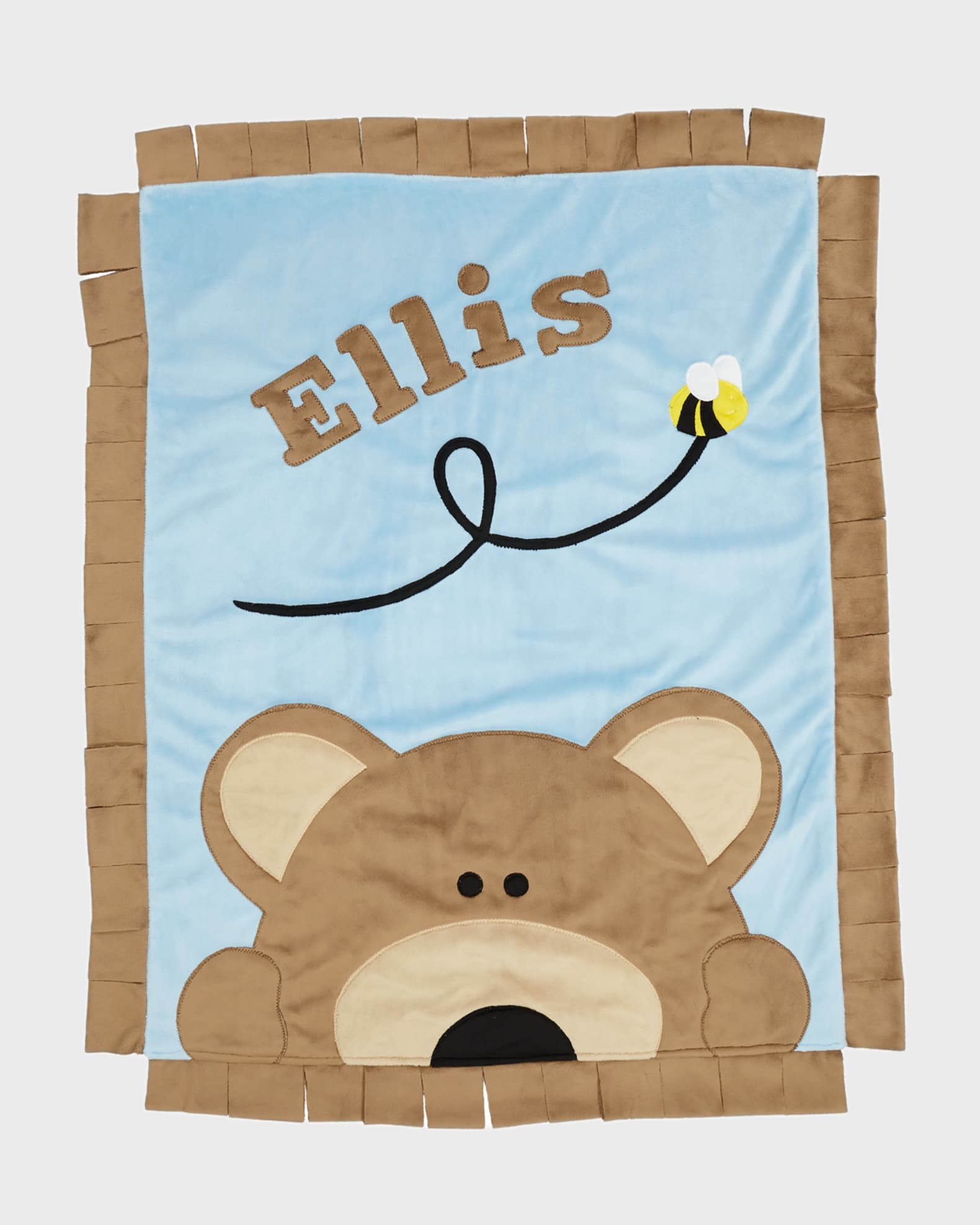 Boogie Baby Personalized Peek a Boo Bear Plush Blanket Brown