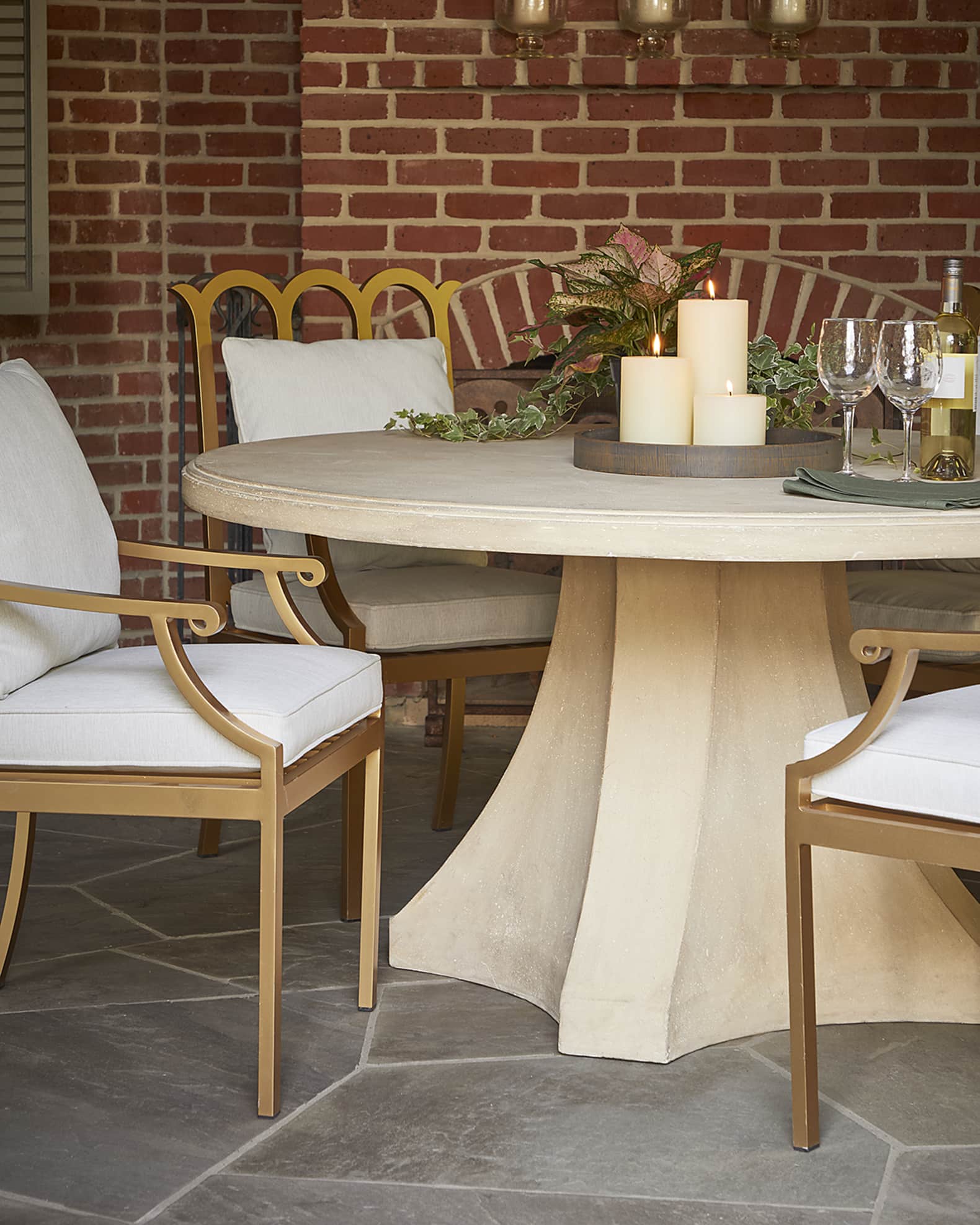 Neiman Marcus Round Outdoor Dining Table | Neiman Marcus, image size:1580x1975