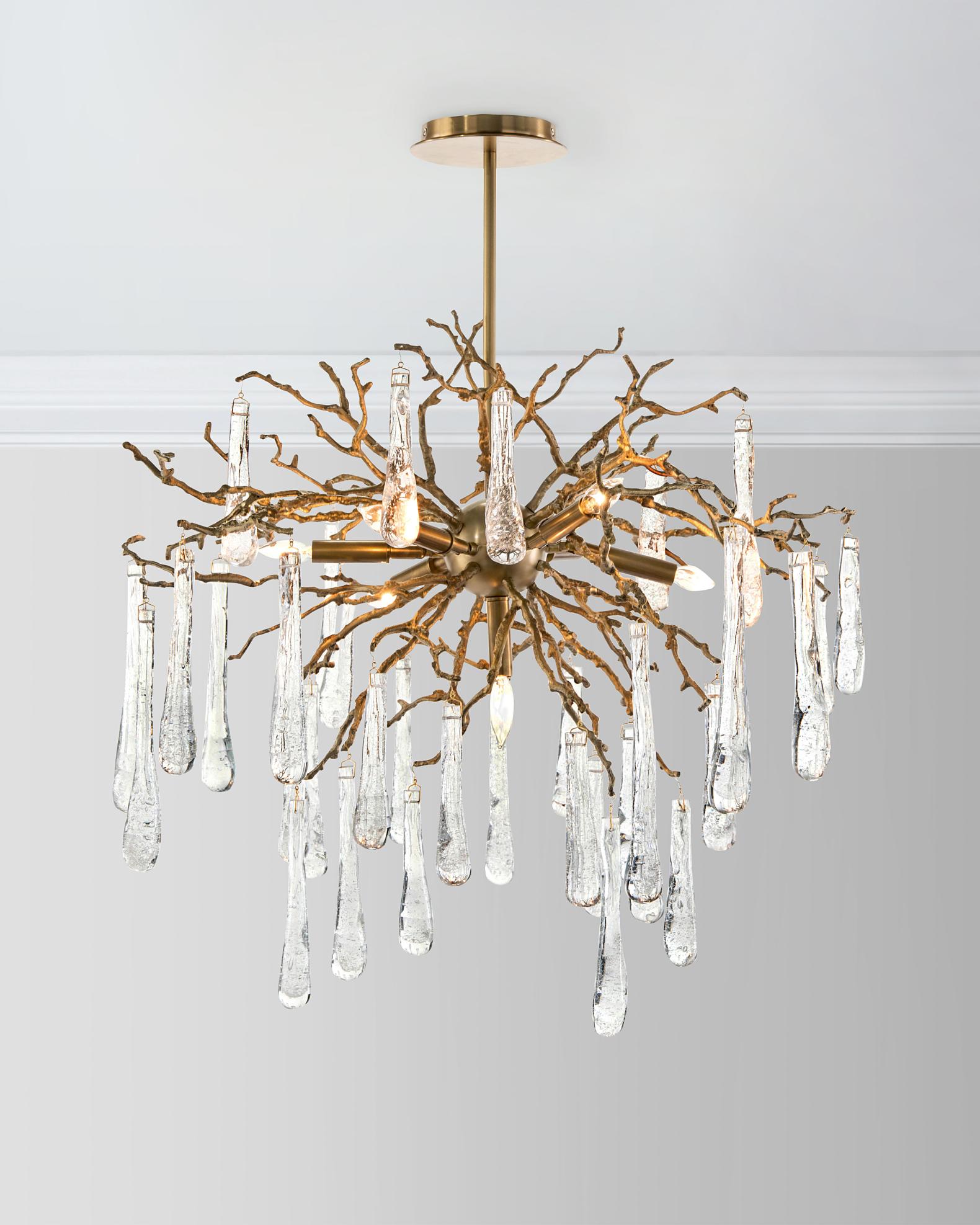 ［ネッチャルリチャード］ John-Richard Collection Brass and Glass Teardrop 7-Light
