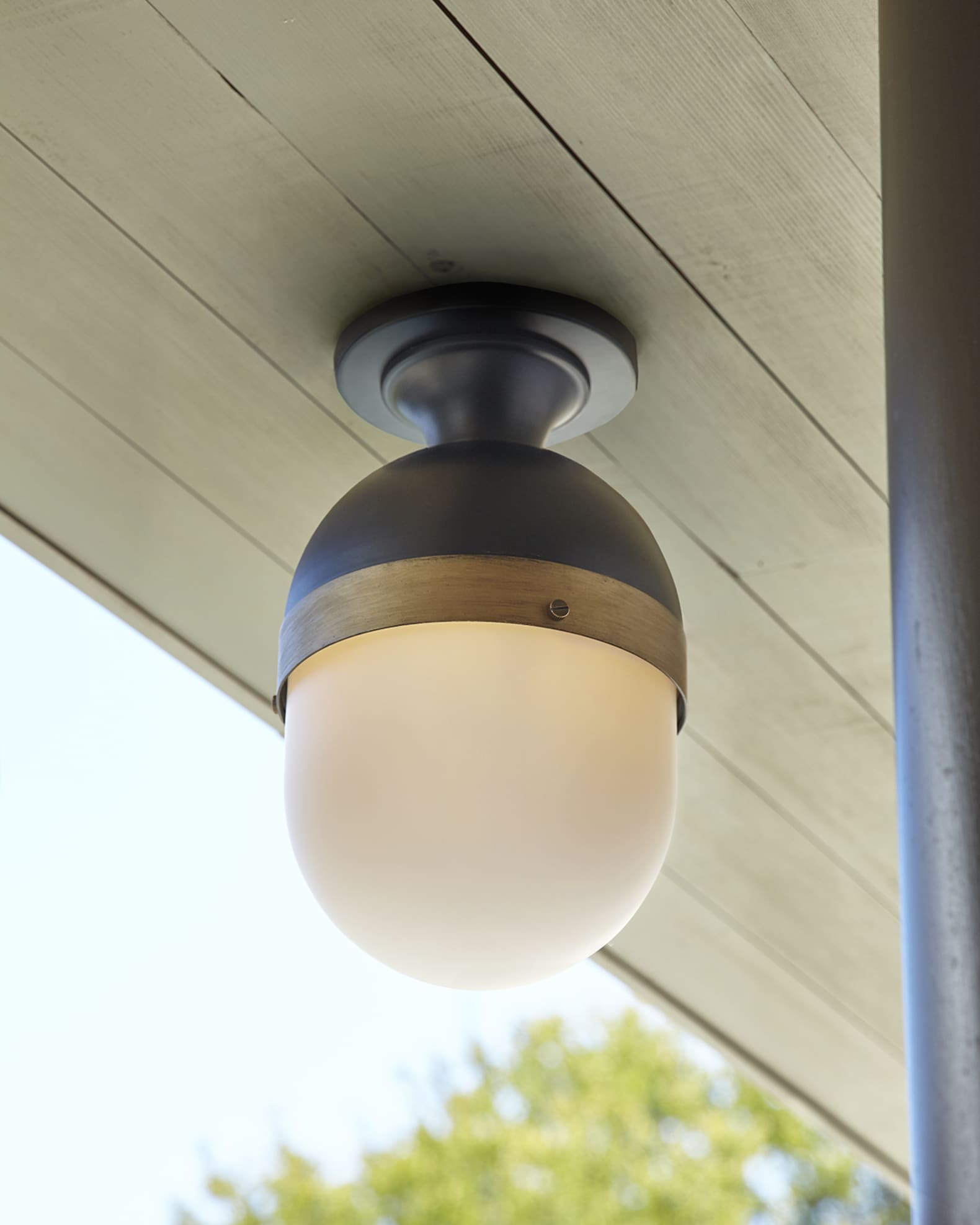 Brian Patrick Flynn Capsule 1 Light Textured Outdoor Semi Flush Mount 0